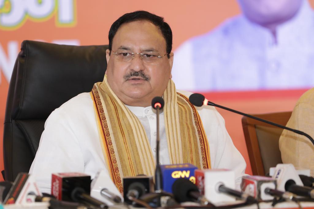 Press conference of Hon'ble BJP National President Shri J.P. Nadda in Panaji (Goa).