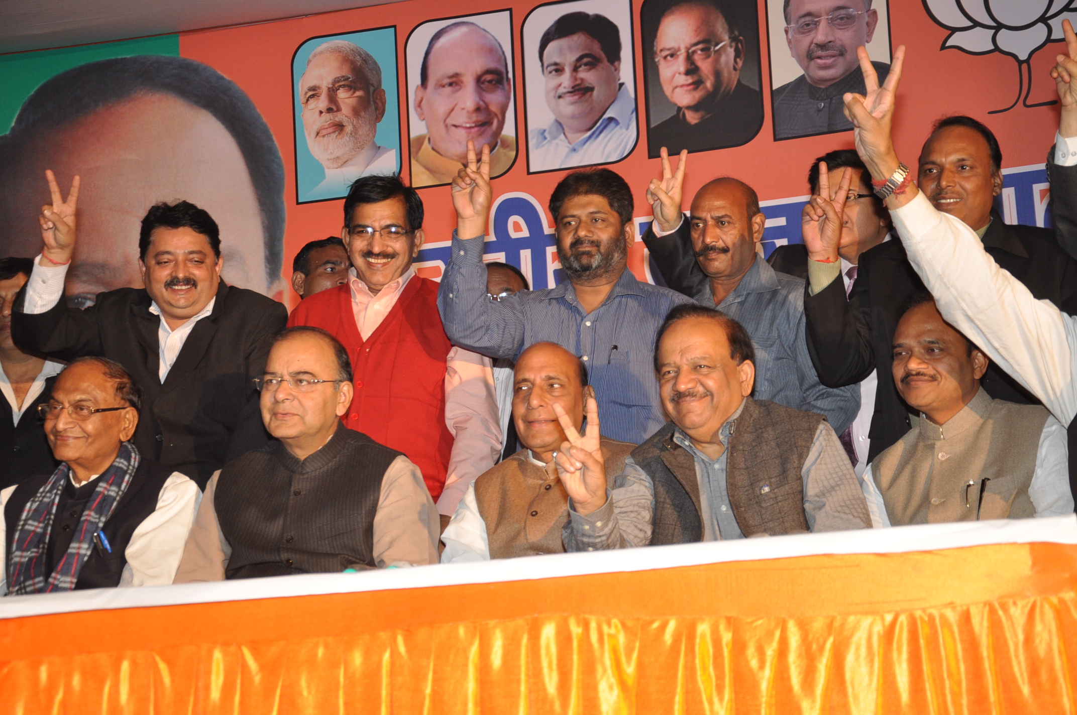 Shri Rajnath Singh, Shri Arun Jaitley, Dr. Harsh Vardhan, Sh Ram Lal during a seminar organized by BJP Medical Cell at 9, Ashoka Road on November 24, 2013