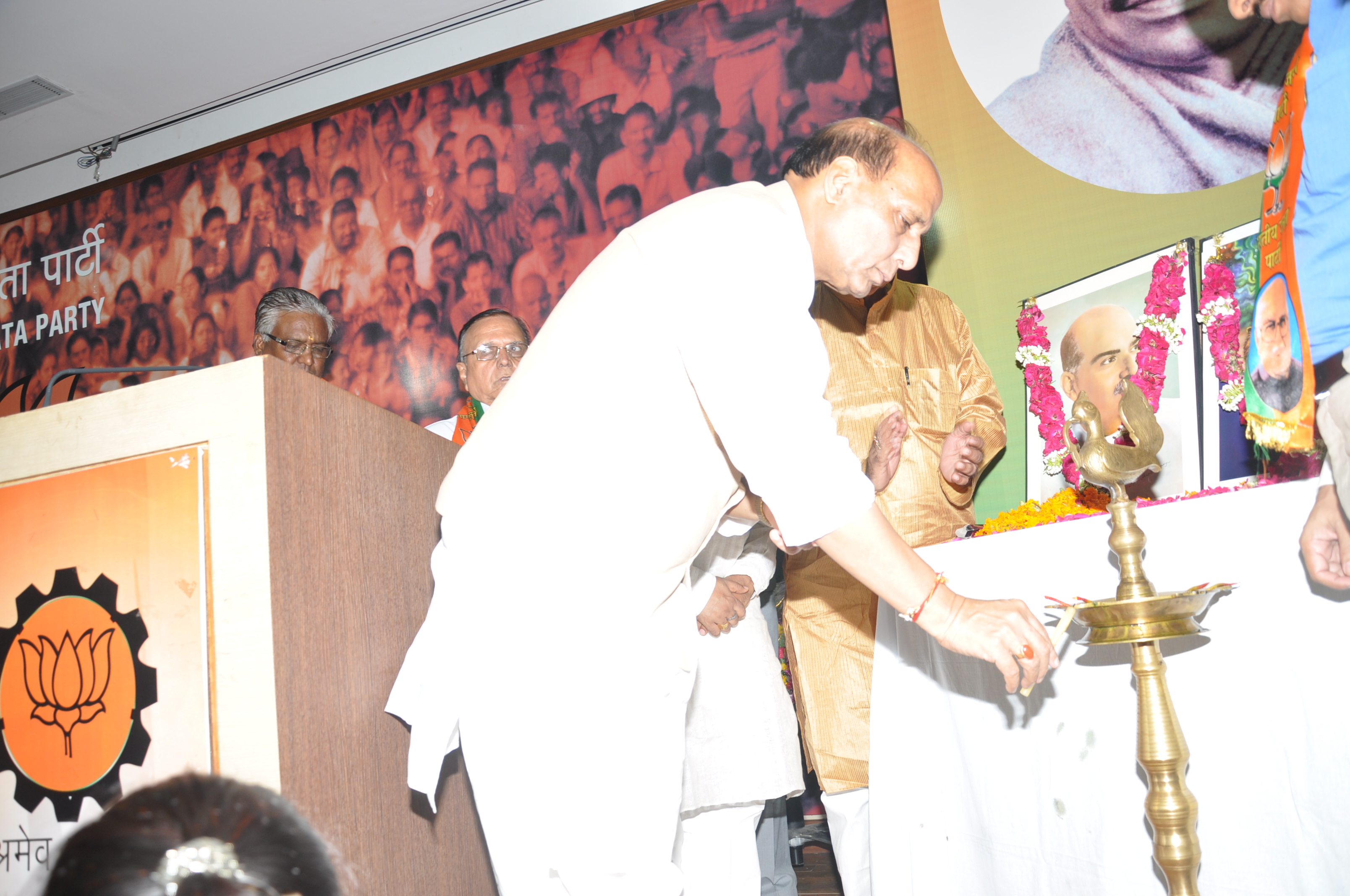 BJP National President, Shri Rajnath Singh addressing BJP National Teachers Cell's National Executive Meeting at 11, Ashoka Road, New Delhi on August 26, 2013