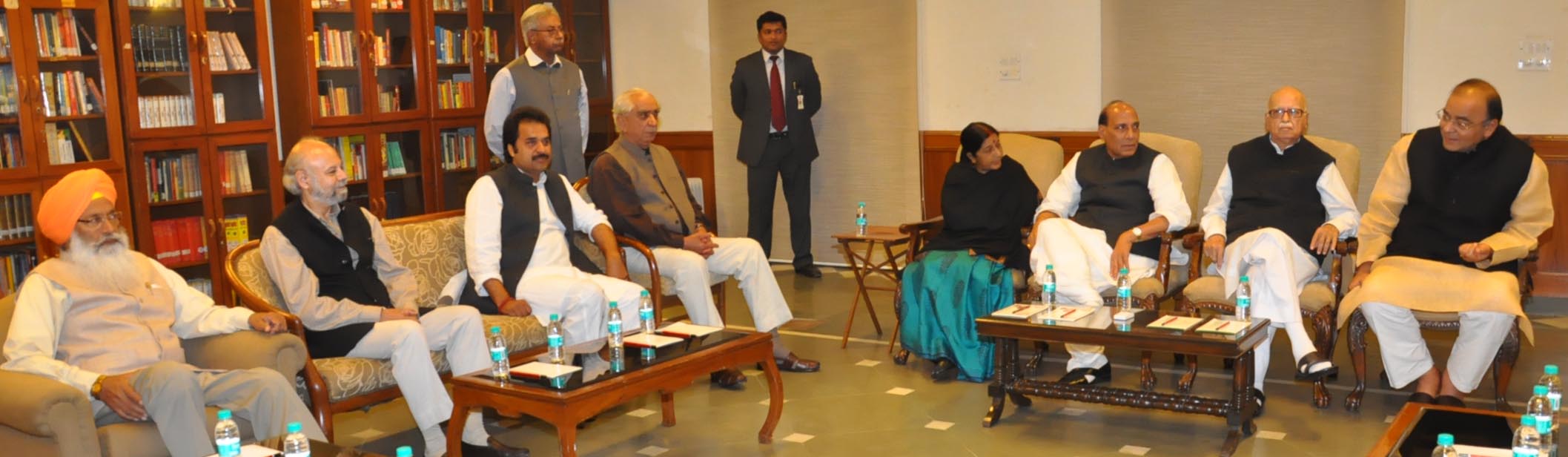 NDA Floor Leaders meeting at Shri L.K. Advaniji's residence at 30, Prithviraj Road, New Delhi on December 04, 2013