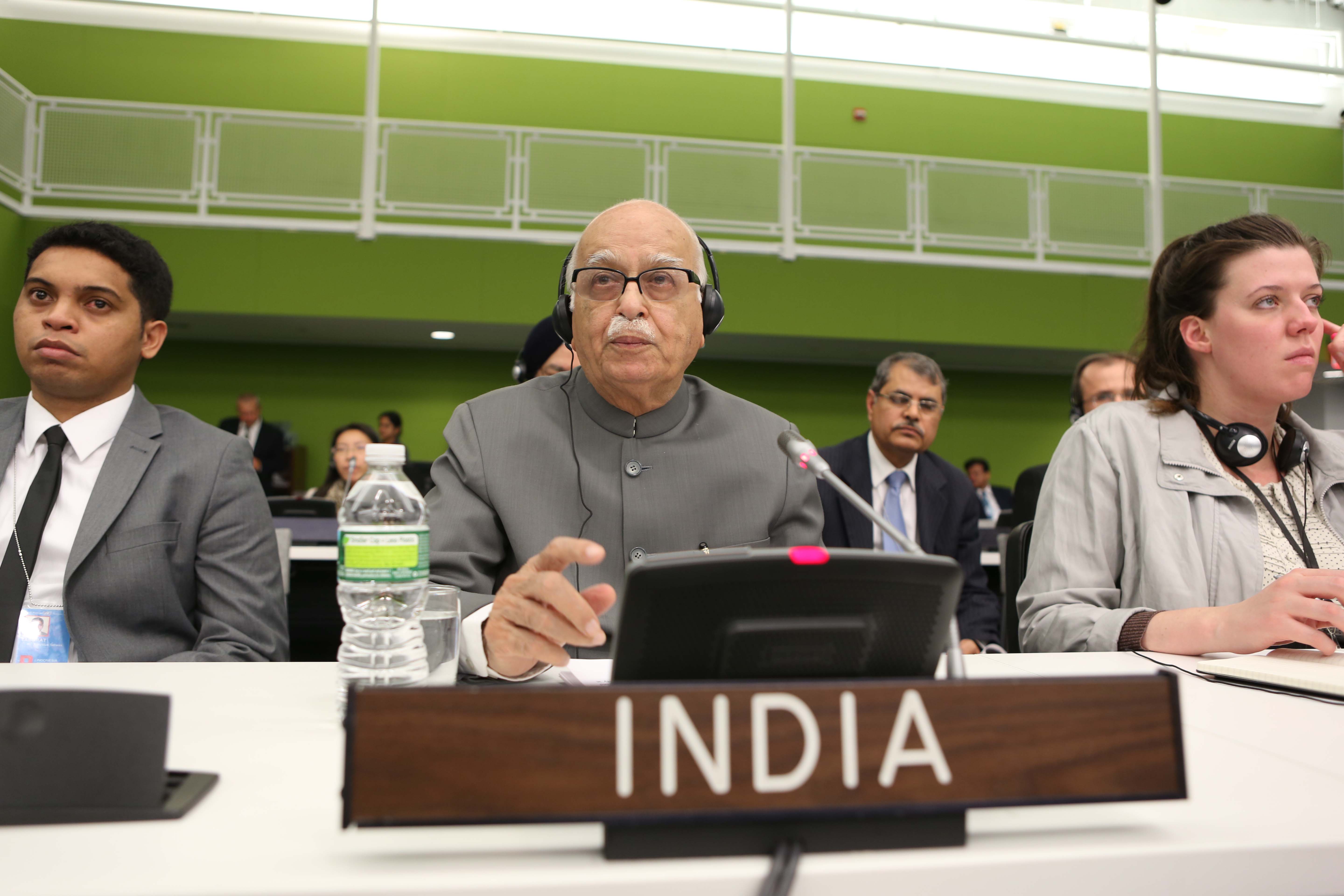 Shri L.K. Advani, MP and Member of the Indian Delegation speaking on "Measures To Eliminate International Terrorism" at the 6th Committee of the 67th Session of the United Nations General Assembly on October 09, 2012