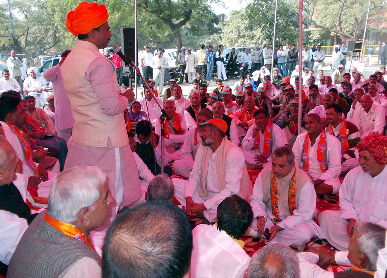 BJP National Secretary, Shri P Muralidhar Rao during protest against Corruption, FDI and Land Scam at Sohnipat (Haryana) on November 21, 2012