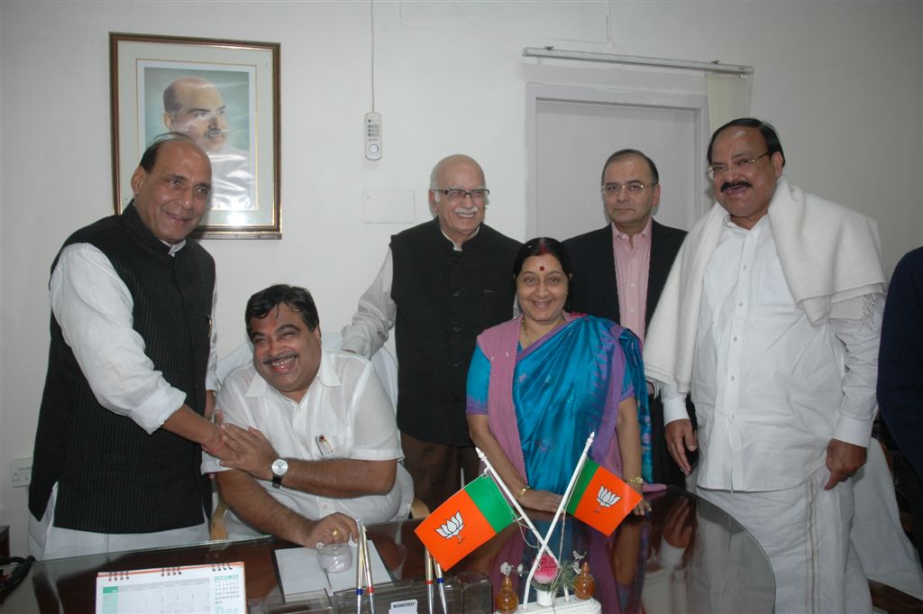 Shri Nitin Gadkariji appointed as BJP National President at 11, Ashoka Road, New Delhi, on December 19, 2009