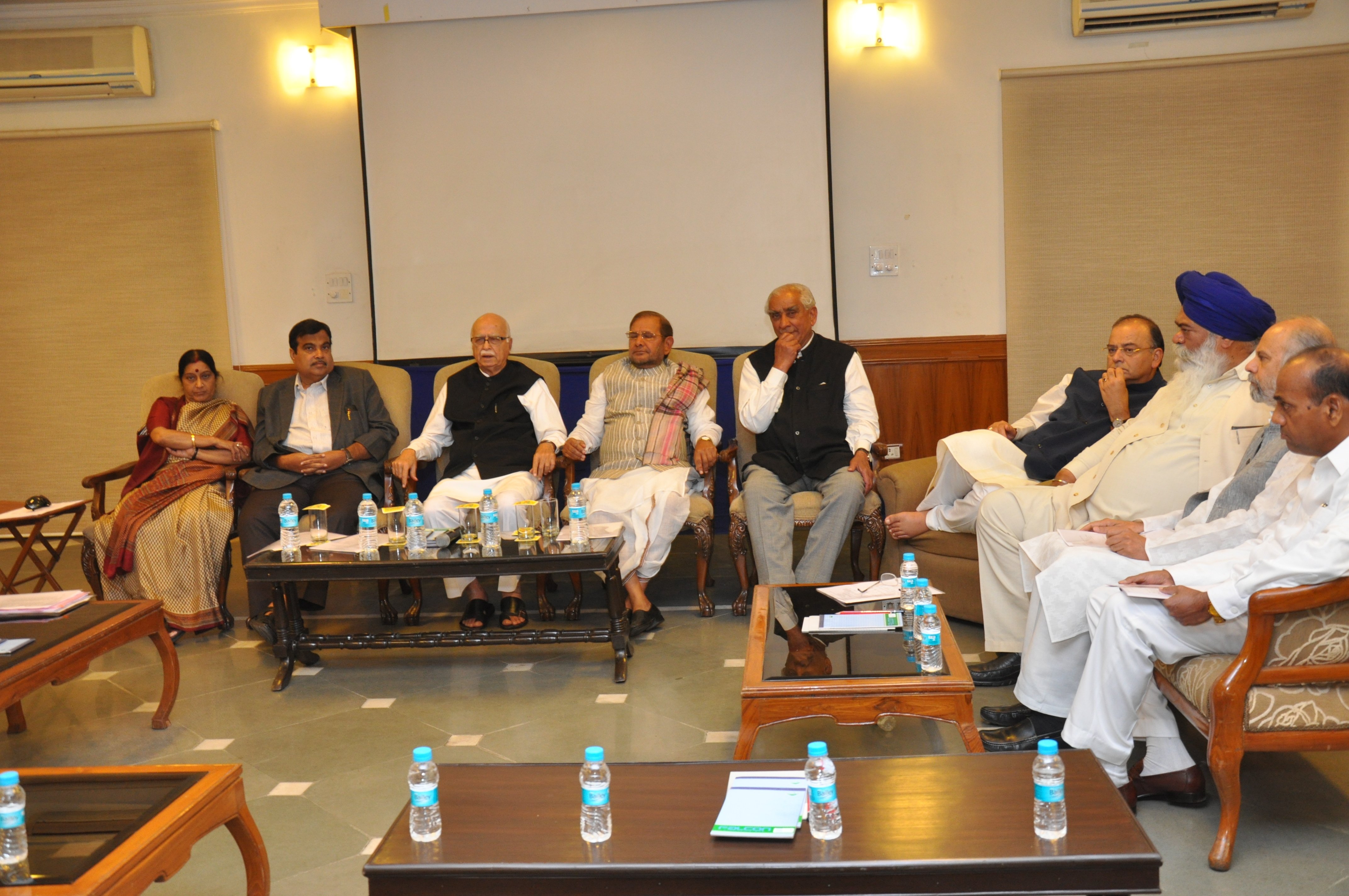 NDA floor leaders meeting at Shri L.K. Advaniji''s residence at 30, Prithviraj Road on March 11, 2012