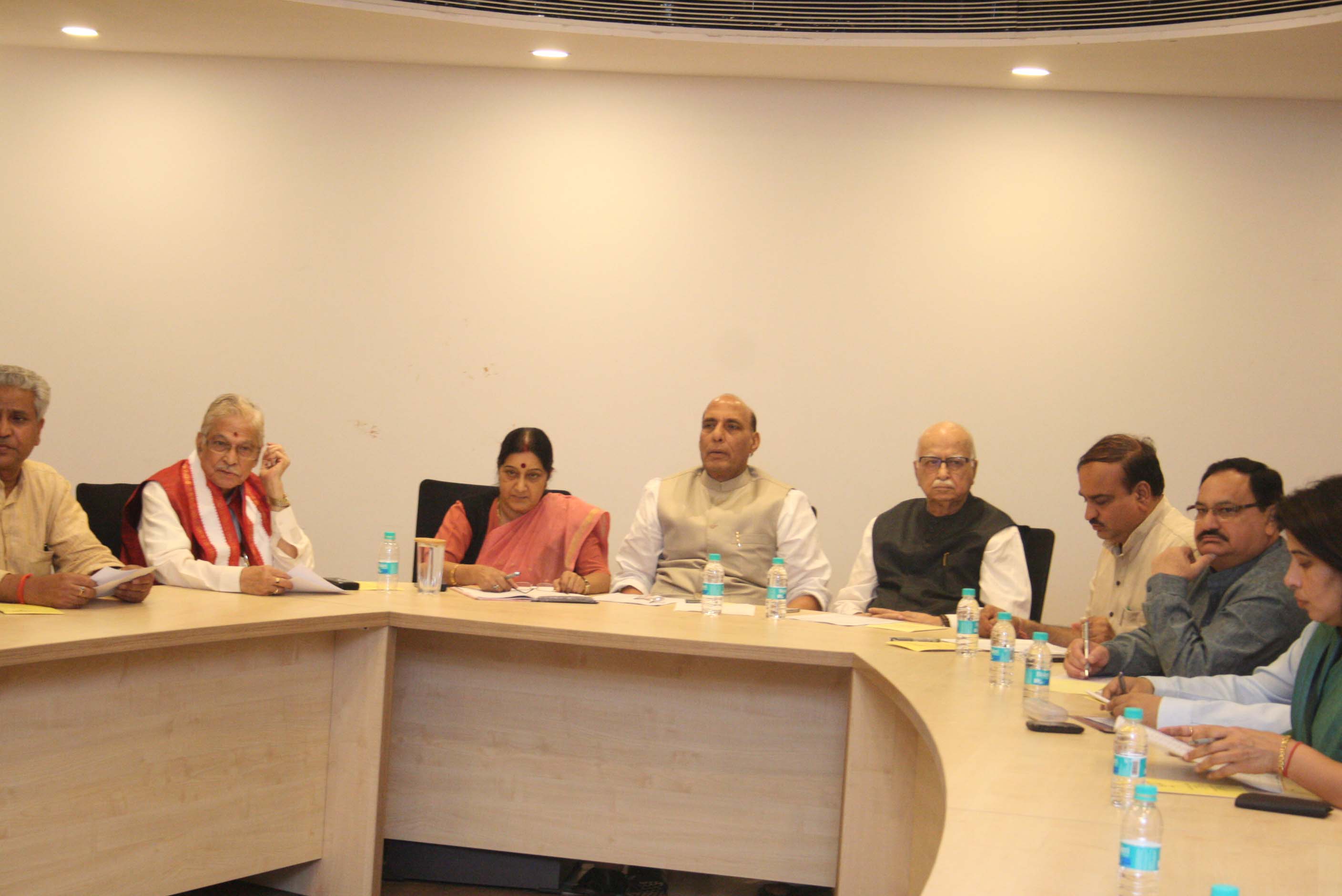 BJP Central Election Committee meeting at 11, Ashoka Road, New Delhi on April 09, 2013