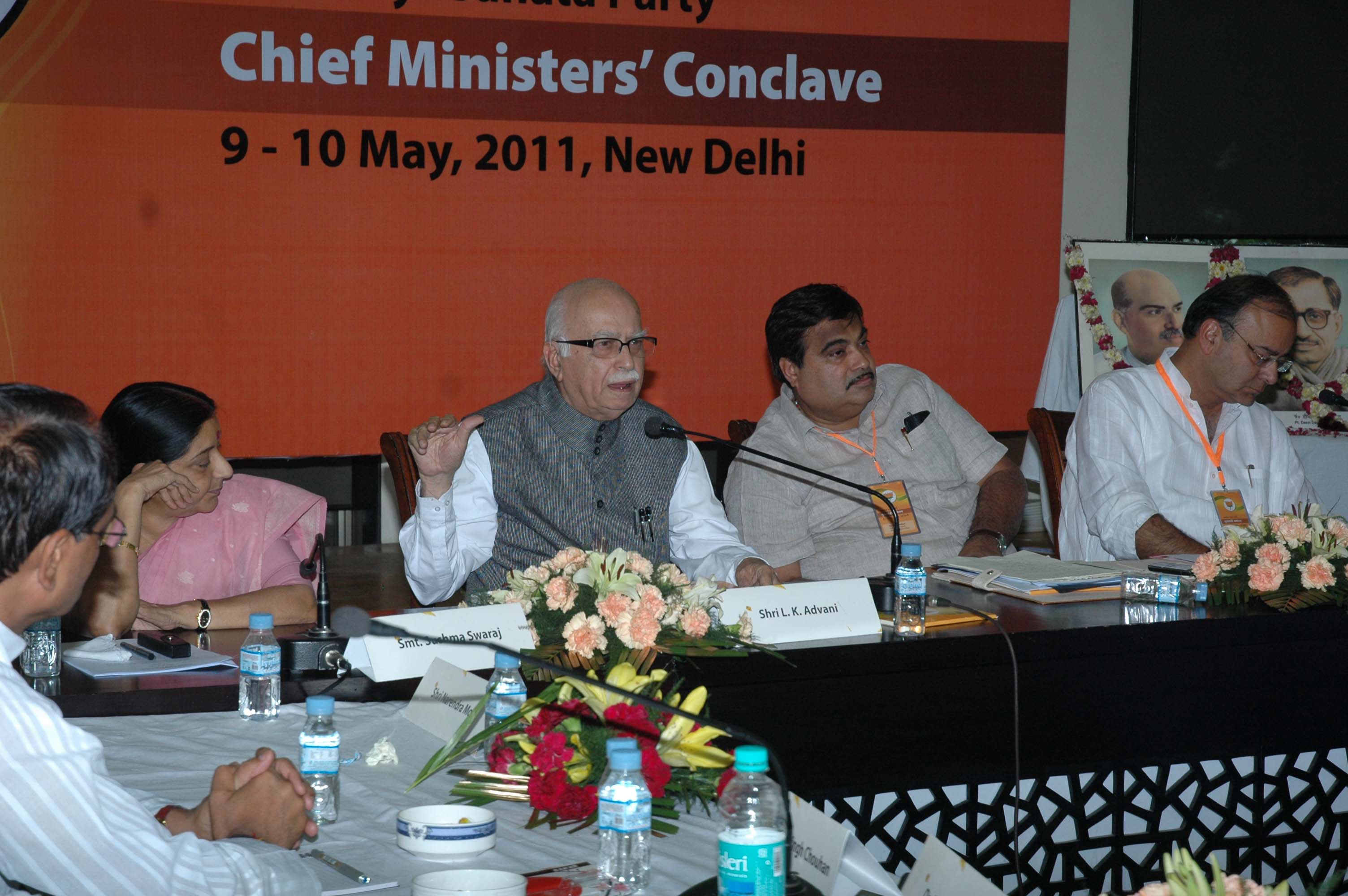 BJP Ruled states CMs conclave at Constitution Club, Rafi Marg, New Delhi on May 10, 2011