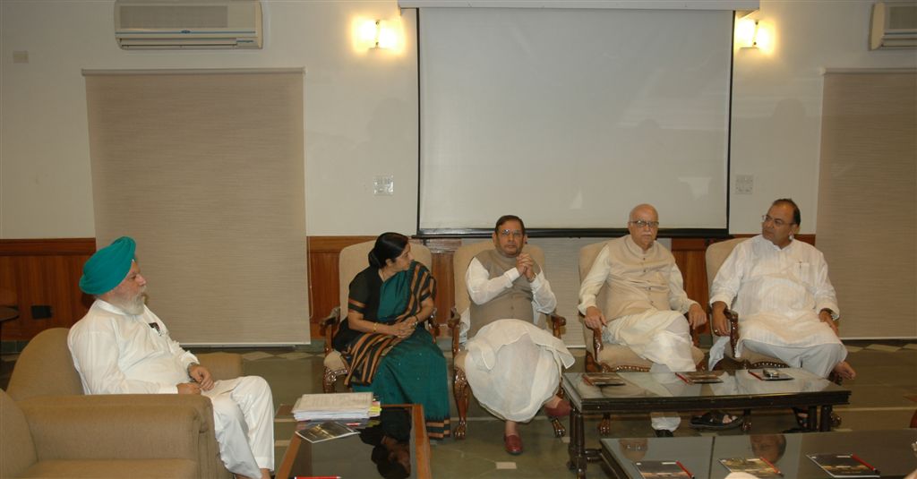 Photographs of NDA Meeting at Shri L.K. Advaniji's residence 30, Prithviraj Road, New Delhi on April 14, 2010