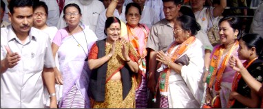 Smt. Sushma Swaraj, Leader of the Opposition (Lok Sabha) at Manipur on July 9, 2010