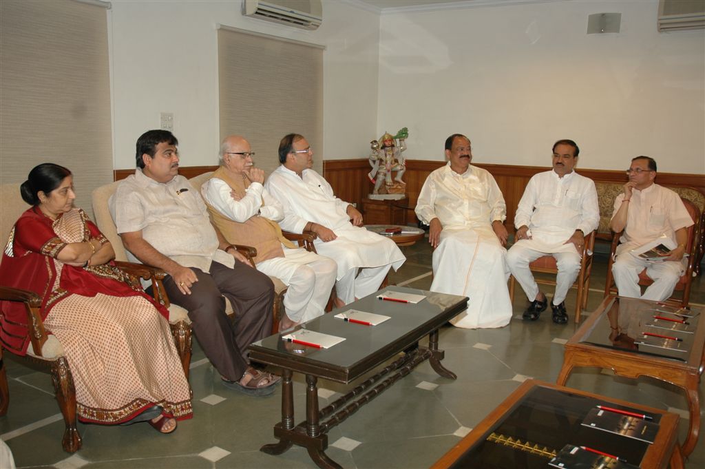 BJP Core Committee meeting at Shri L.K. Advaniji's residence 30, Prithviraj Road on October 12, 2010