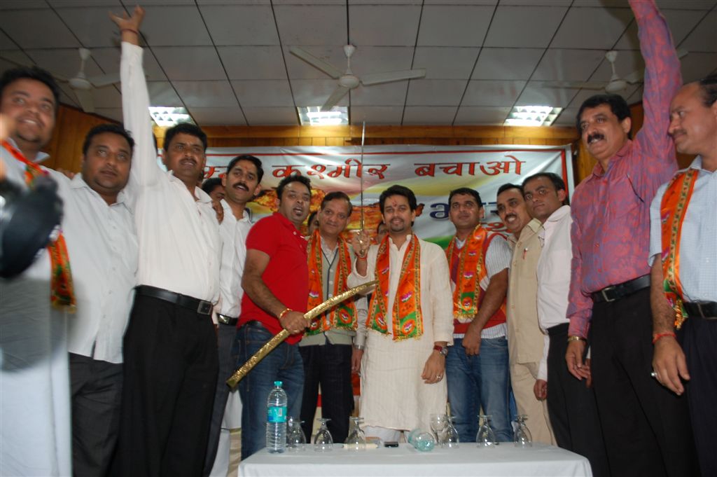 BJYM President, Shri Anurag Thakur at BJYM India First Campaign (Save JandK) at Himachal Pradesh on October 16, 2010