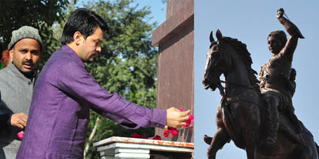 BJYM President, Shri Anurag Thakur at BJYM Ekta Yatra Rally at Maharani Laxmibai Samadhi, Jhansi (UP) on January 18, 2011