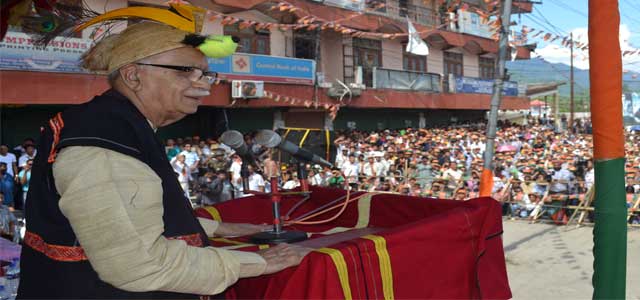 Shri L.K. Advaniji addressing a public meeting during Jan Chetana Yatra at Itanagar (Arunachal Pradesh) on October 20, 2011