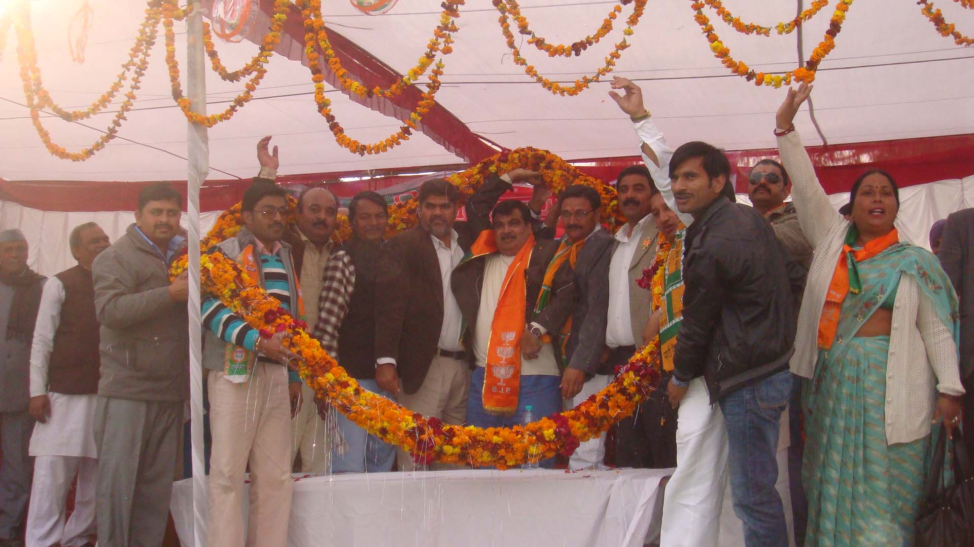 BJP National President, Shri Nitin Gadkari during a public meeting at Jaspur (Uttarakhand) on January 25, 2012