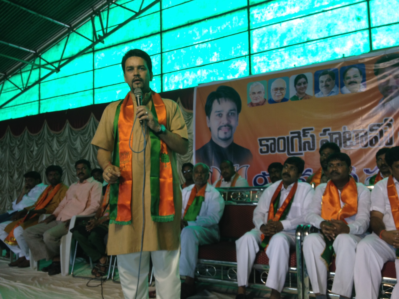 BJYM President, Shri Anurag Thakur address a campaign "Congress Hatao Desh Bachao" at Tirupati (Andhra Pradesh) on July 31, 2012