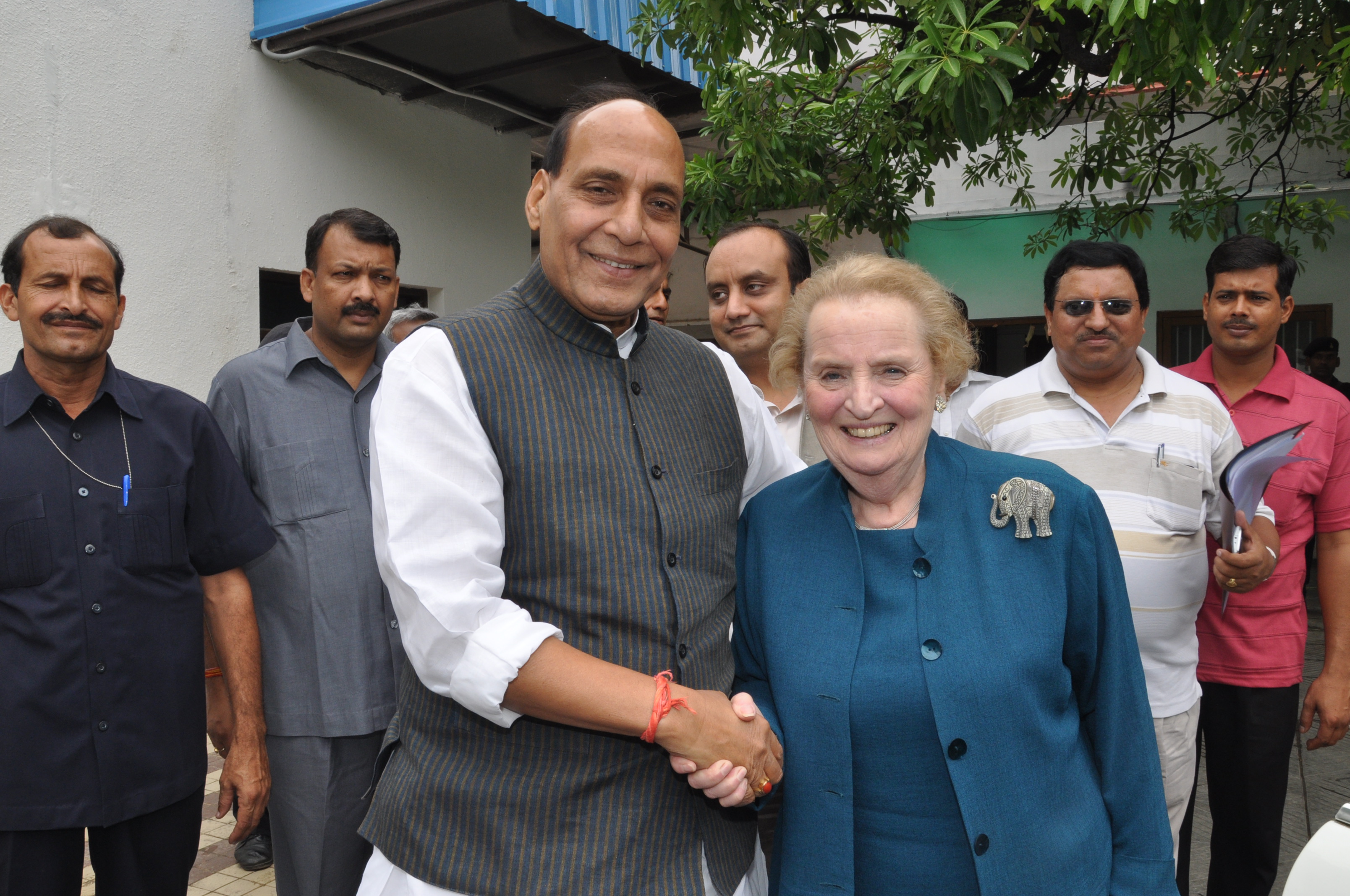 BJP National President, Shri Rajnath Singhji's meeting with Former US Secretary of State, Ms. Medeleine Albright at his residence, 38 Ashoka Road, New Delhi on June 17, 2013