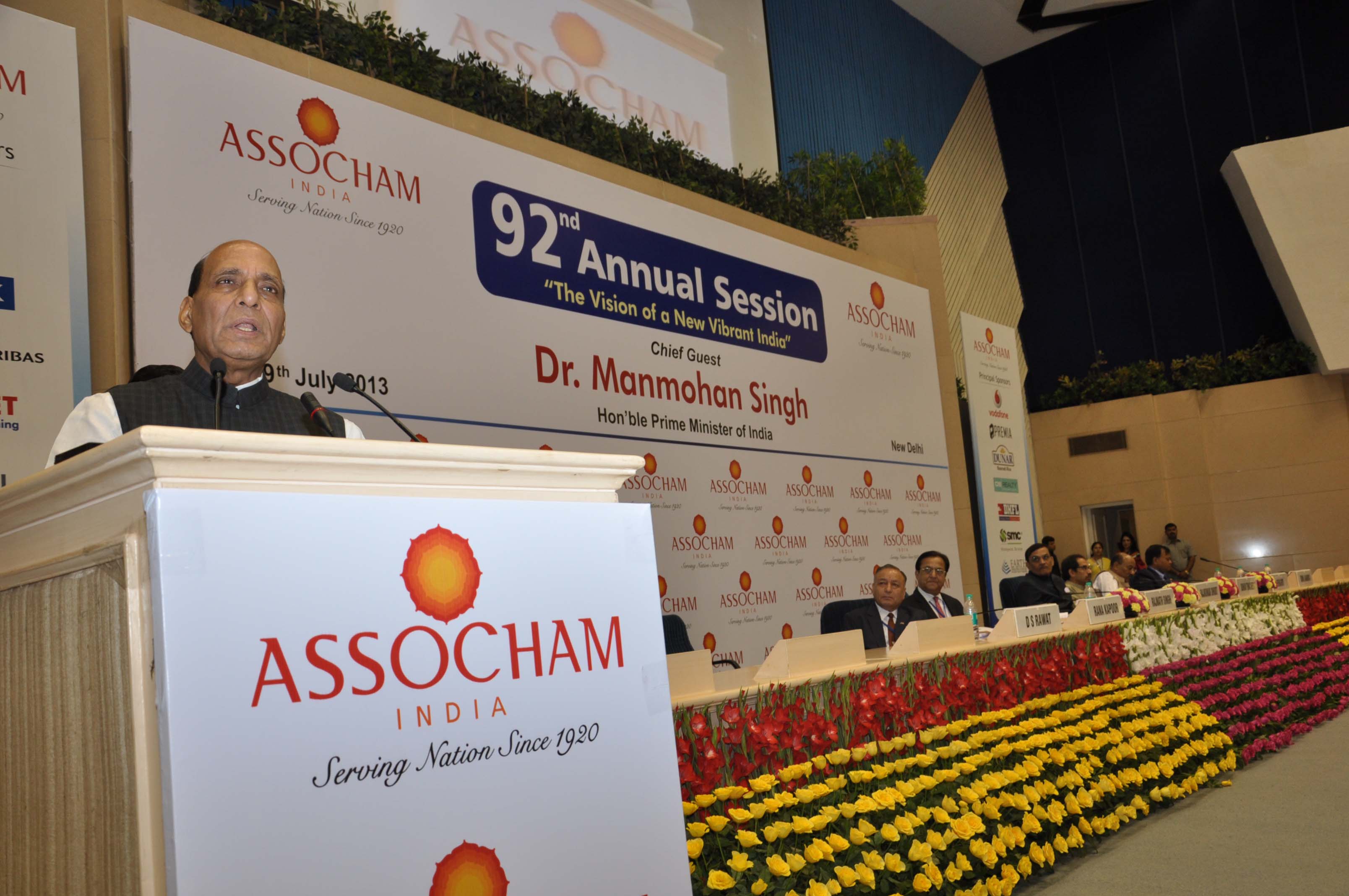 BJP President, Shri Rajnath Singh addressing ASSOCHAM Summit on 'India Manifesto 2014' at Vigyan Bhawan on July 19, 2013