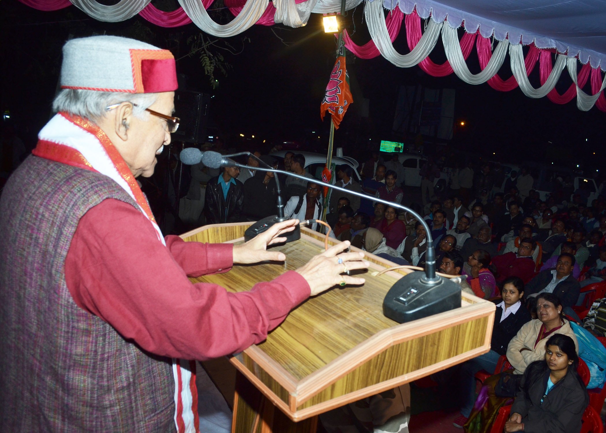 Dr. Murli Manohar Joshi, Former National President addressing a public meeting during UP Assembly Election on February 16, 2012