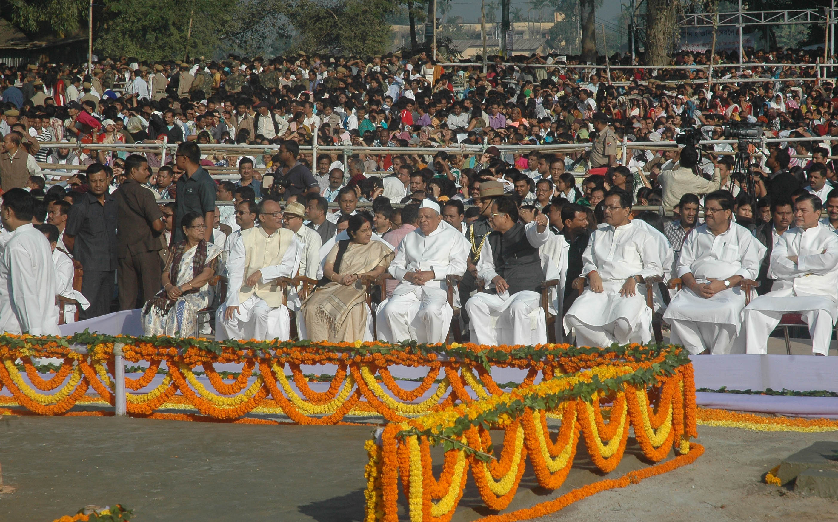 Leader of Opposition (Lok Sabha) Smt Sushma Swaraj during crimination of Late Shri Bhupen Hazarika on November 09, 2011