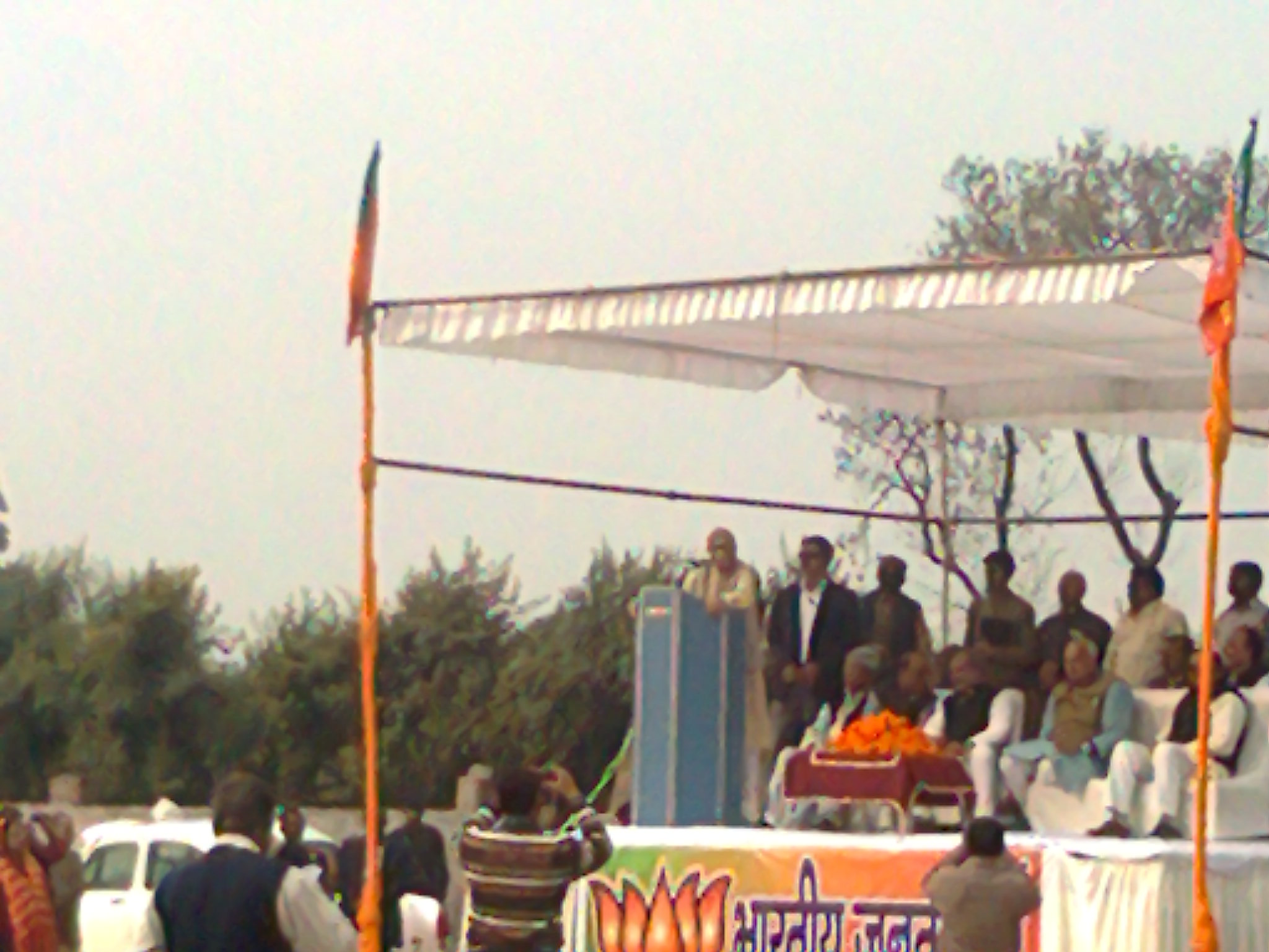  Shri L.K. Advani addressing a public meeting at Pathardeva Deveria on February 04, 2012