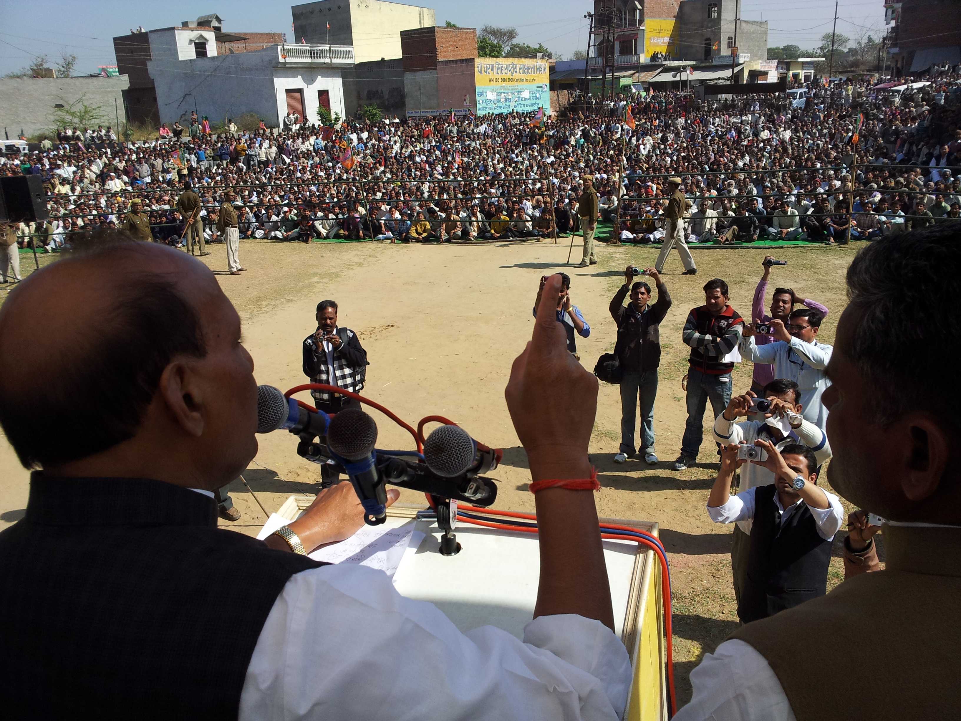 Shri Rajnath Singh, Former BJP President addressing public meeting during UP Assembly Election on February 26, 2012