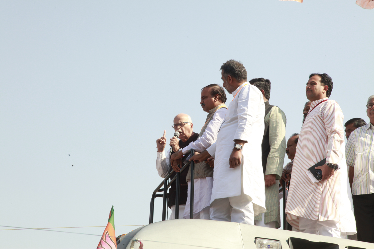 Shri L.K. Advani during Jan Chetna Yatra at Bhatinda (Punjab) on November 13, 2011