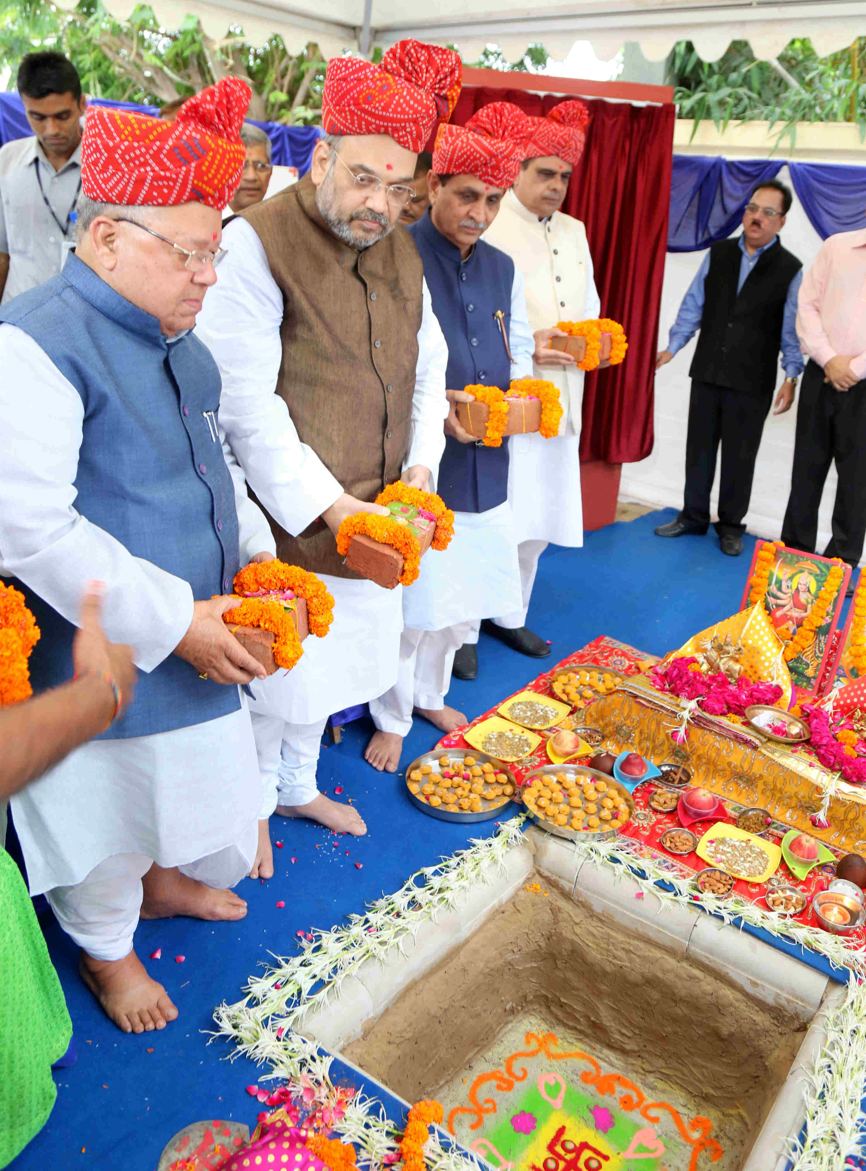 Bhoomi Poojan of MSME Development Institute's Plot by Hon BJP National President Shri Amit Shah at Sola-Thaltej, Ahmedabad (Gujarat) on August 19, 2016