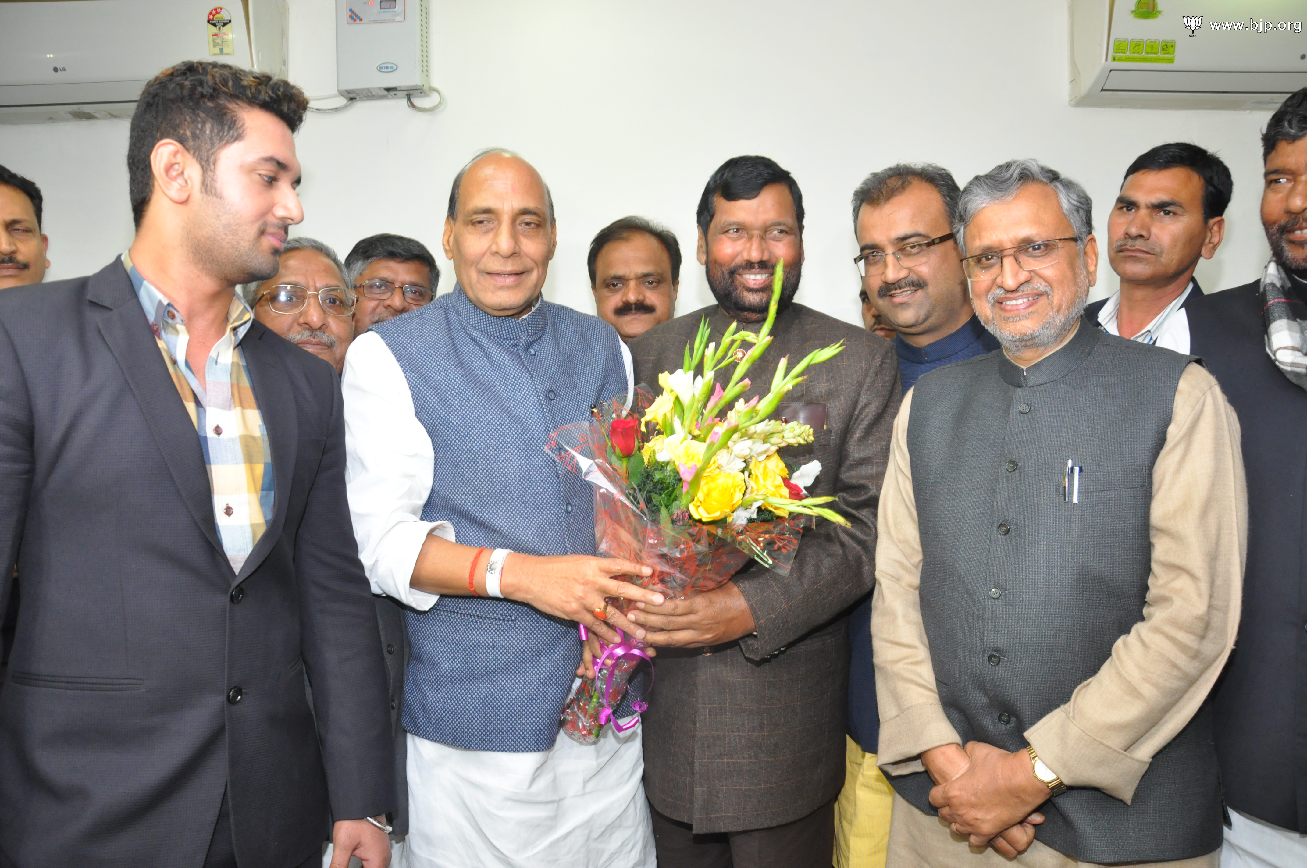 BJP and LJP coalition in the presence of BJP President, Shri Rajnath Singh at his residence 38, Ashoka Road on February 27, 2014