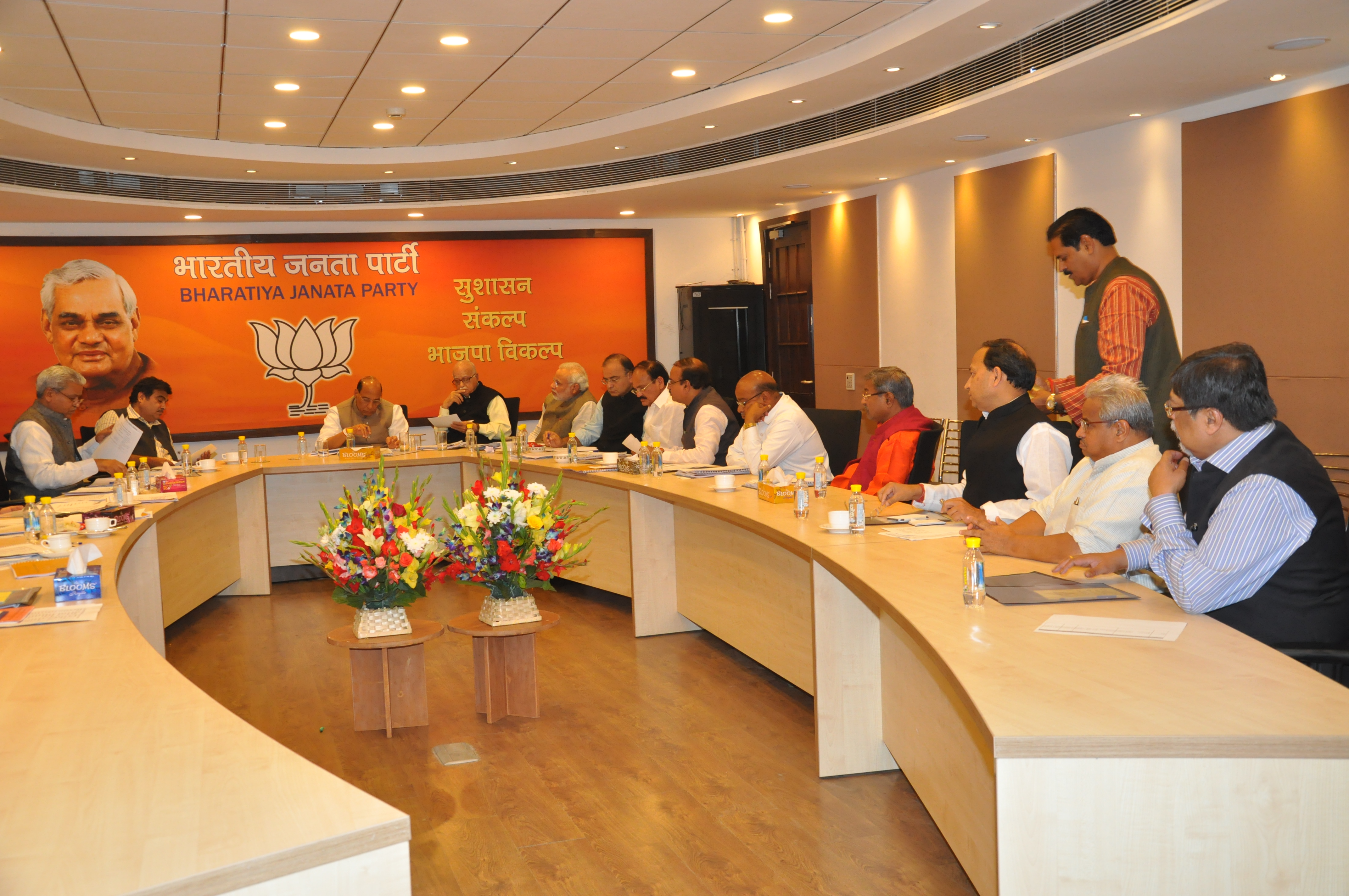 BJP Central Election Committee Meeting with Orissa State BJP at 11, Ashok, New Delhi on March 8, 2014