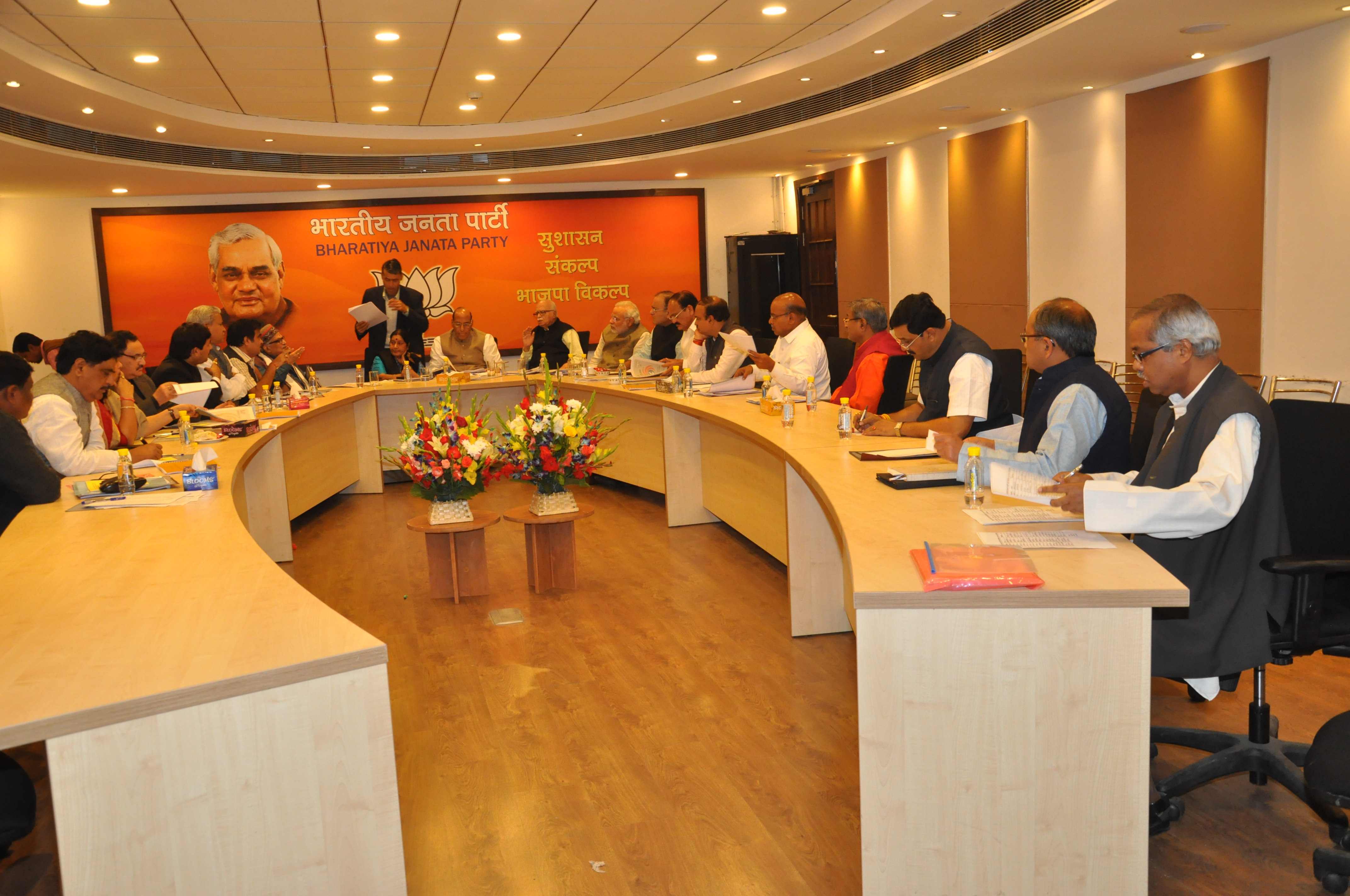 BJP Central Election Committee Meeting with West Bengal State BJP at 11, Ashok, New Delhi on March 8, 2014