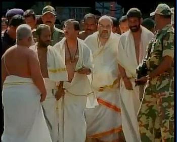 BJP National President, Amit Shah taking blessings at Sree Padmanabhaswamy Temple at Kerala on September 1, 2014