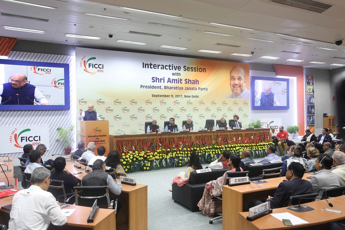 BJP National President, Shri Amit Shah addressing a interactive session in National Executive Meeting of FCCI.