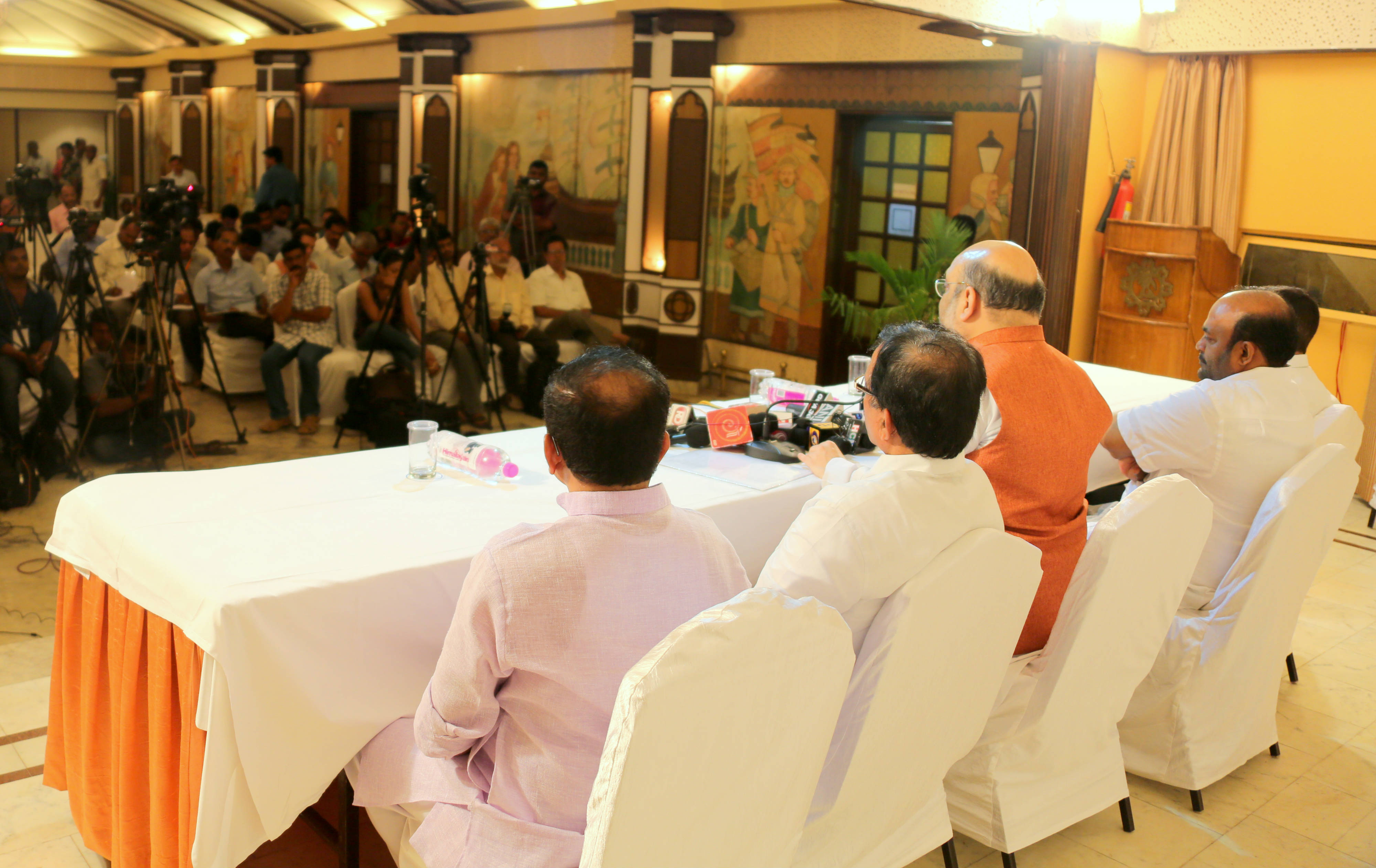 BJP National President Shri Amit Shah addressing a Press Conference on 1Year of PM Modi led NDA government in Goa on May 28, 2015 