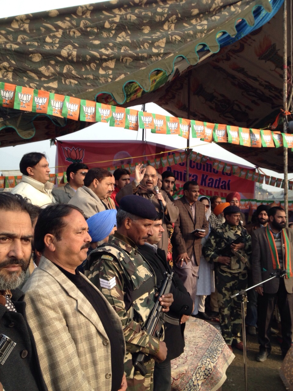 BJP National President, Shri Amit Shah addressing a public meeting at Municipal Park, Jawahar Nagar, Srinaga on December 11, 2014