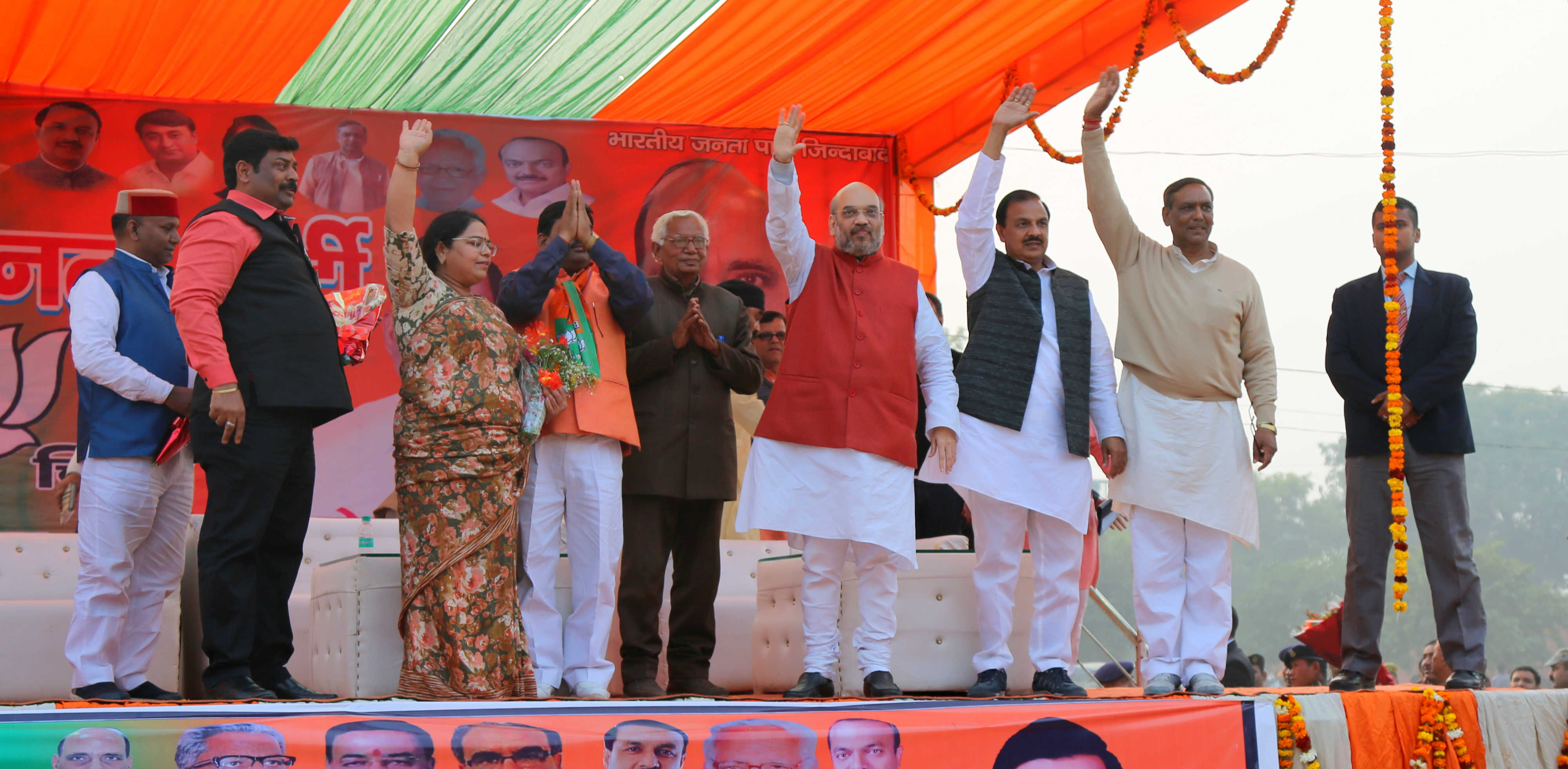 BJP National President, Shri Amit Shah addressing a public meeting at Polytechnic Ground, Khurja, Distt. Bulandshahr (Uttar Pradesh) on February 03, 2017