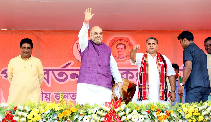 BJP National President, Shri Amit Shah addressing a public Meeting at PWD ground, Kumarghat, Tripura on 7 May 2017