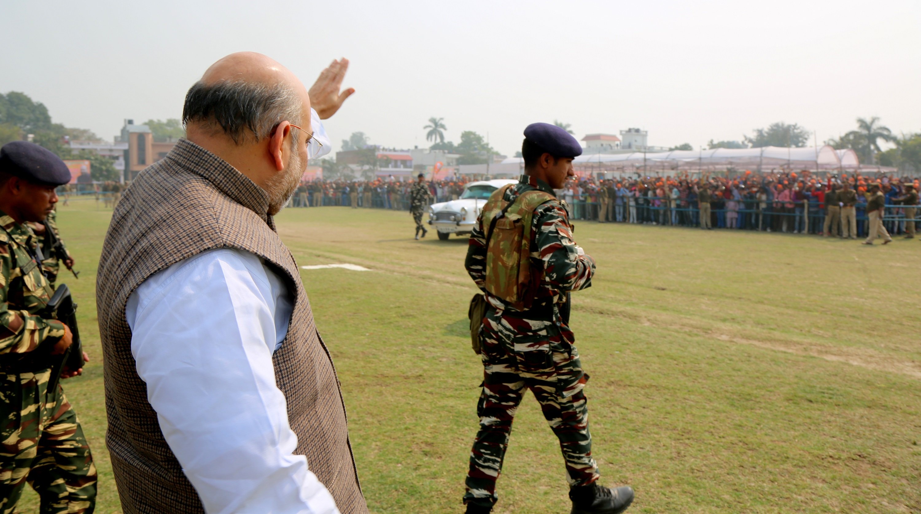 BJP National President Shri Amit Shah addressing a public meeting in Balrampur, Uttar Pradesh on February 18, 2017