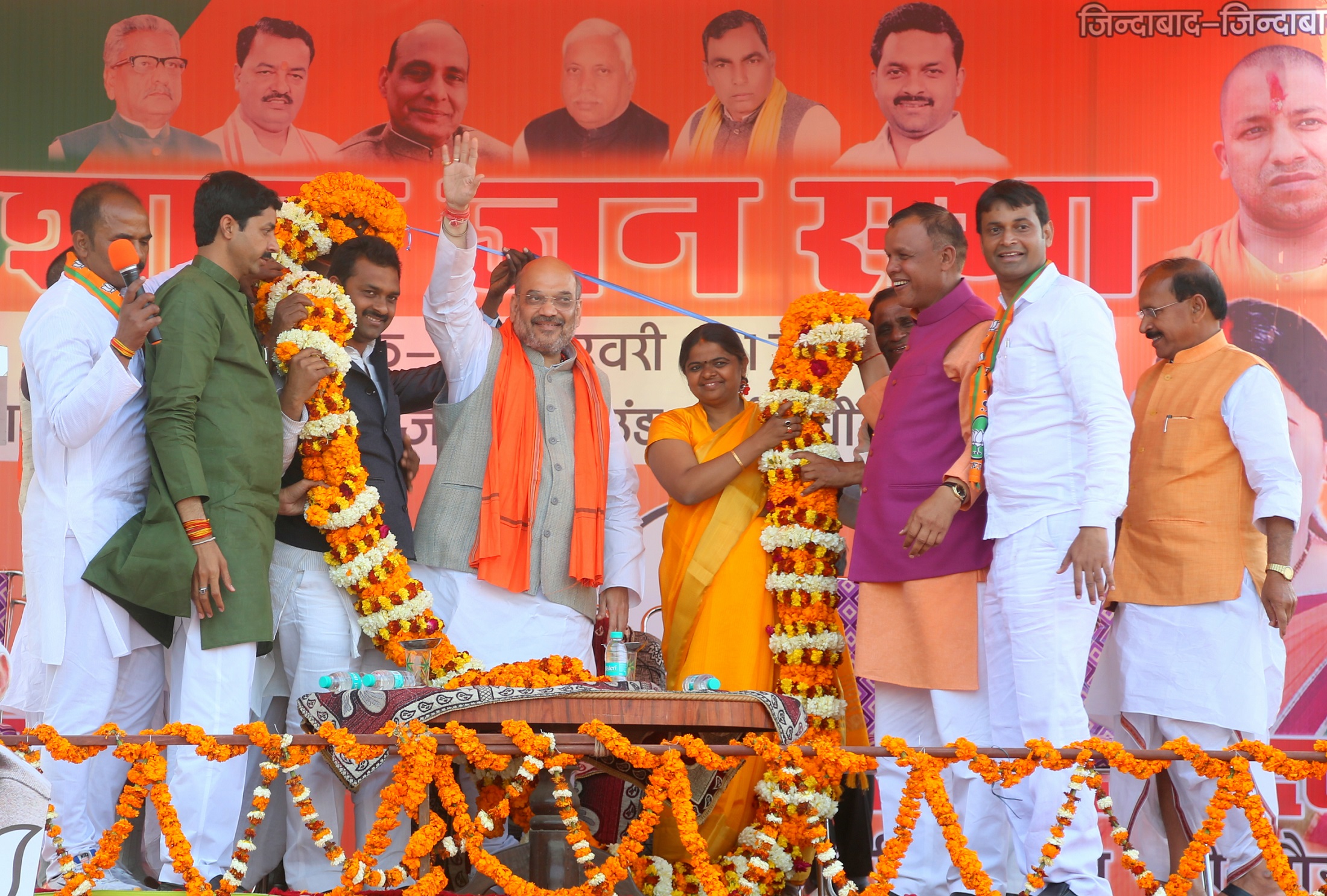 BJP National President Shri Amit Shah addressing a public meeting in Chauri Chaura, Gorakhpur (Uttar Pradesh) on February 22, 2017