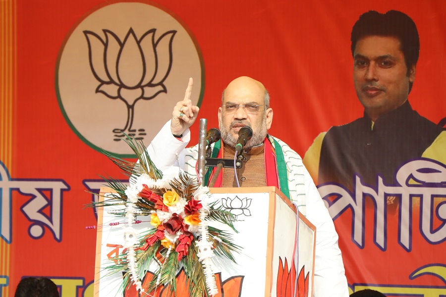 BJP National President, Shri Amit Shah addressing a public meeting in Chawmanu (Tripura). 11.02.2018