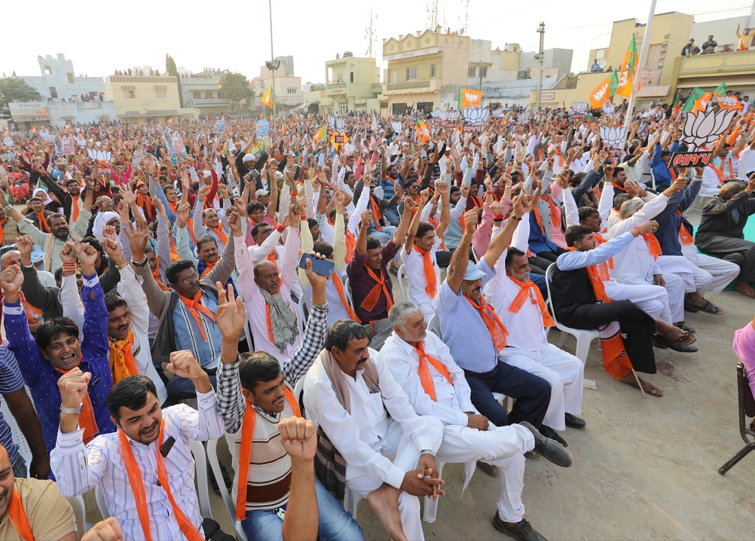 BJP National President Shri Amit Shah addressing a public meeting in Dwarka, Gujarat