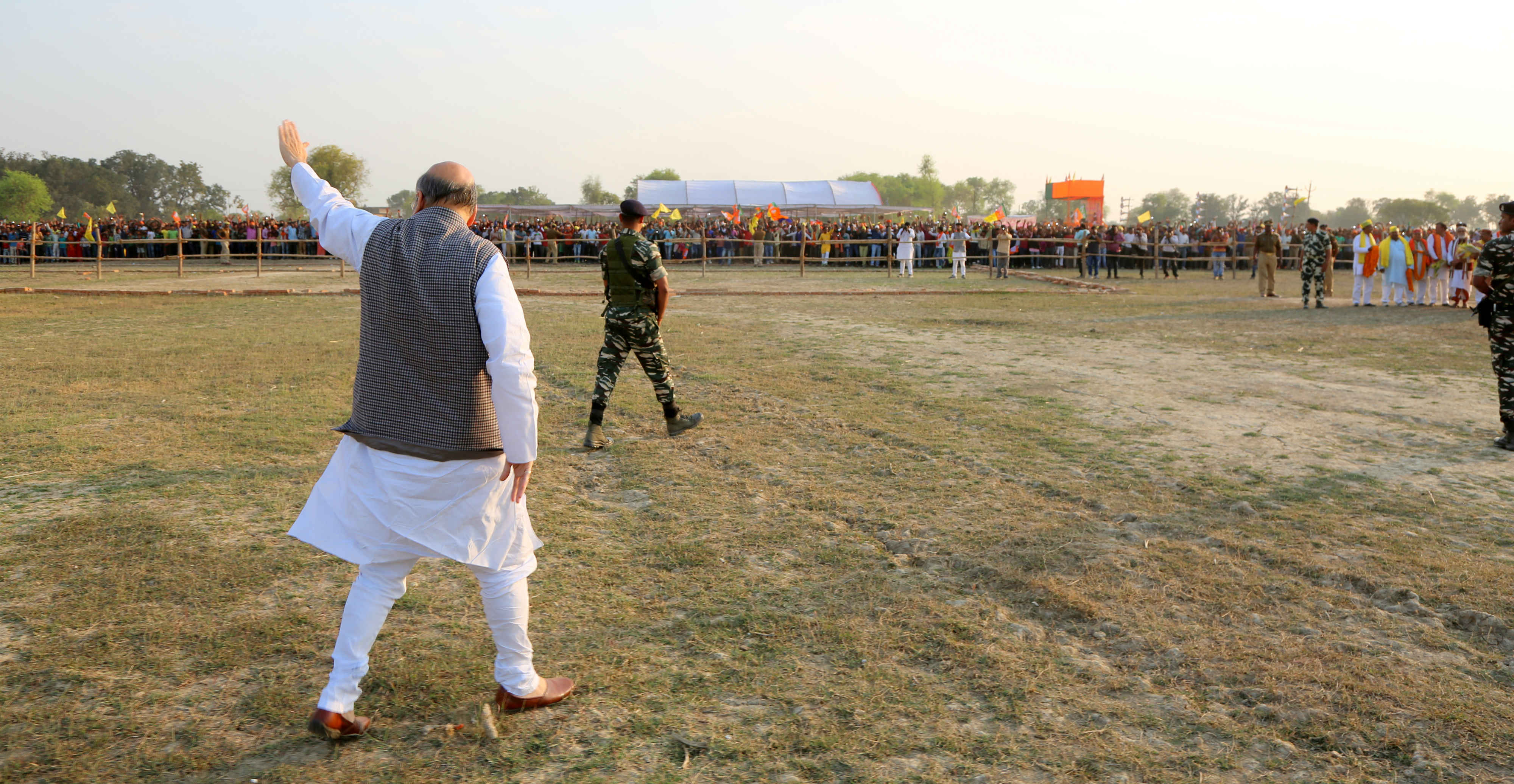 BJP National President Shri Amit Shah addressing a public meeting in Gosainpur, Ajgara on March 03, 2017