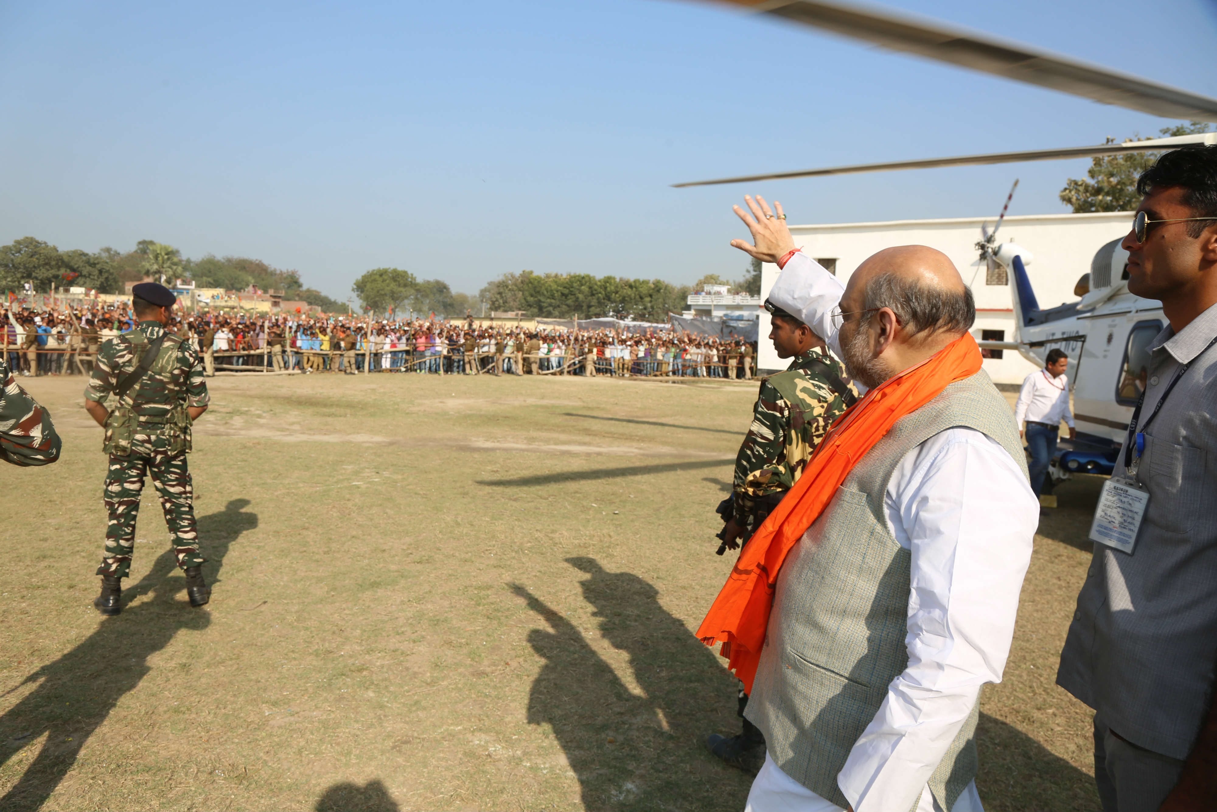 BJP National President Shri Amit Shah addressing a public meeting in Khajni, Gorakhpur (Uttar Pradesh)  on February 22, 2017