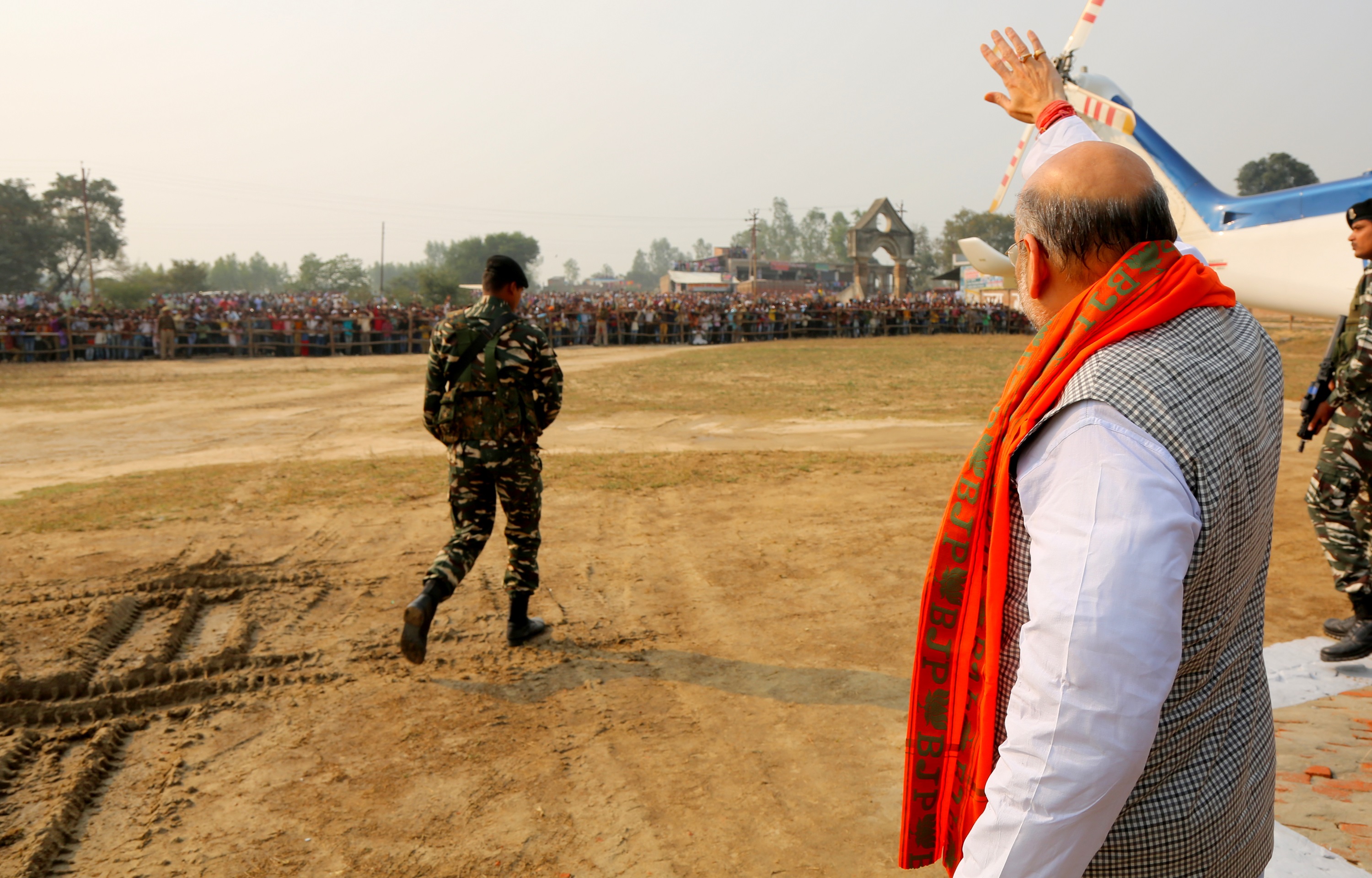 BJP National President Shri Amit Shah addressing a public meeting in Mahadeva, Basti (Uttar Pradesh) on February 17, 2017