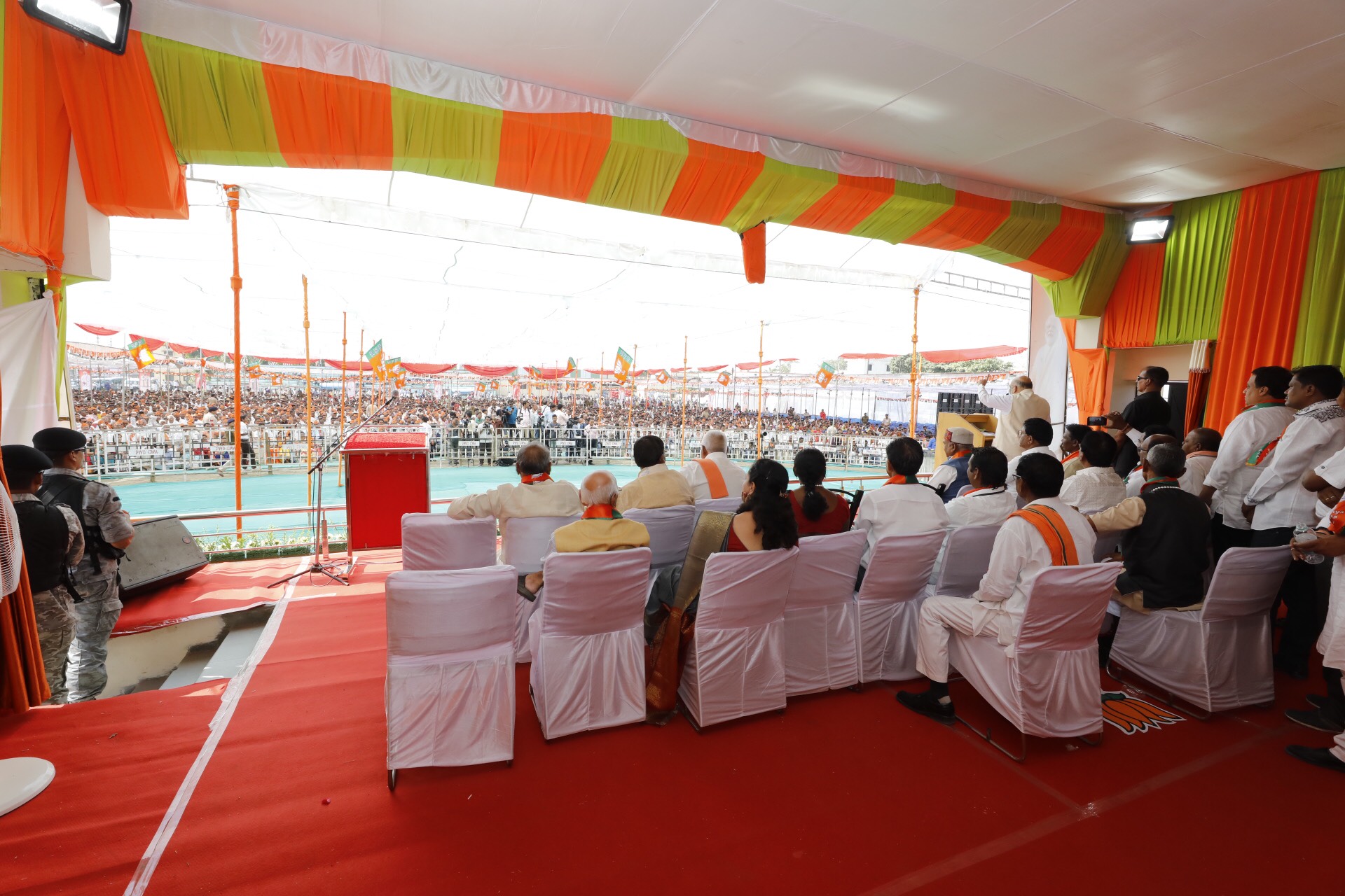 BJP National President, Shri Amit Shah addressing a public meeting in Pandhurna, Distt. Chhindwara Madhya Pradesh.