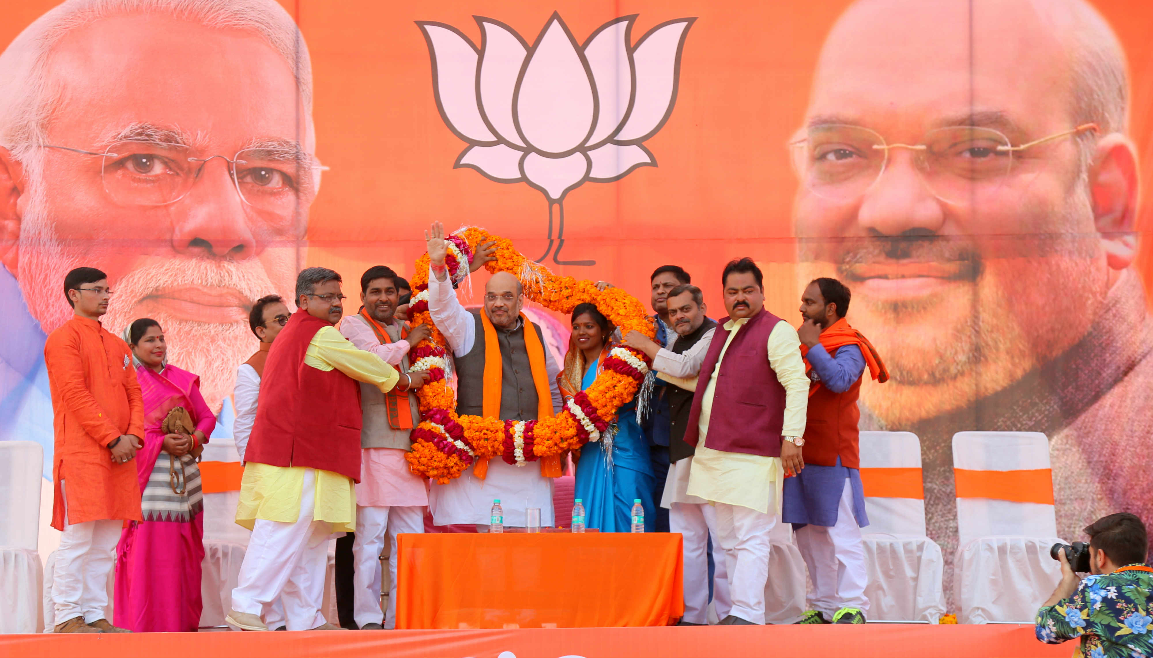 BJP National President Shri Amit Shah addressing a public meeting in Raebareli, Uttar Pradesh on February 11, 2017