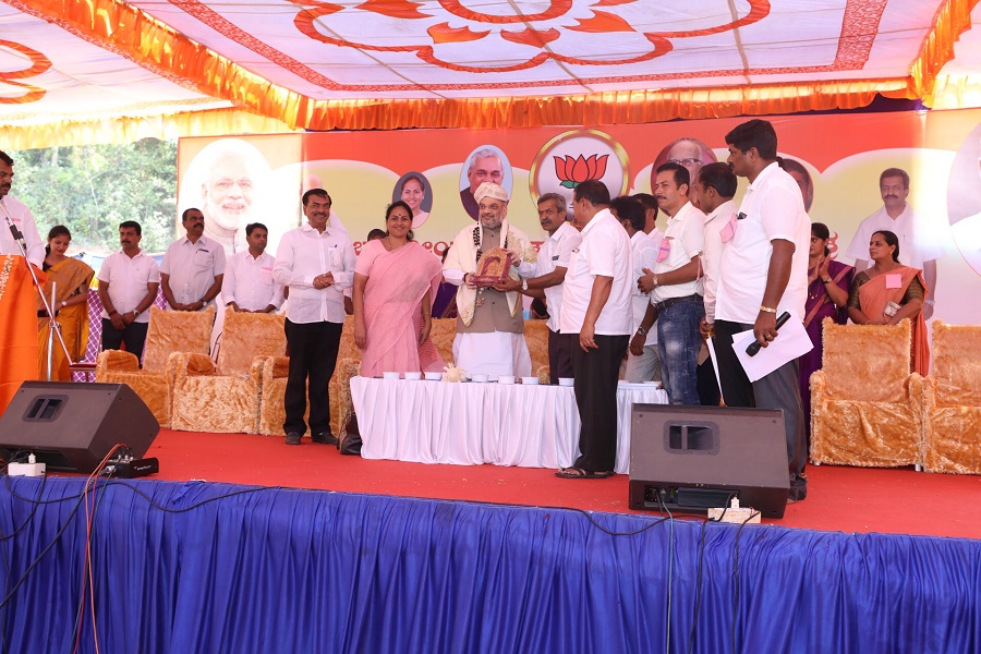 Photographs : BJP National President, Shri Amit Shah addressing a public meeting in Sringeri assembly constituency, Chikmagaluru (Karnataka)