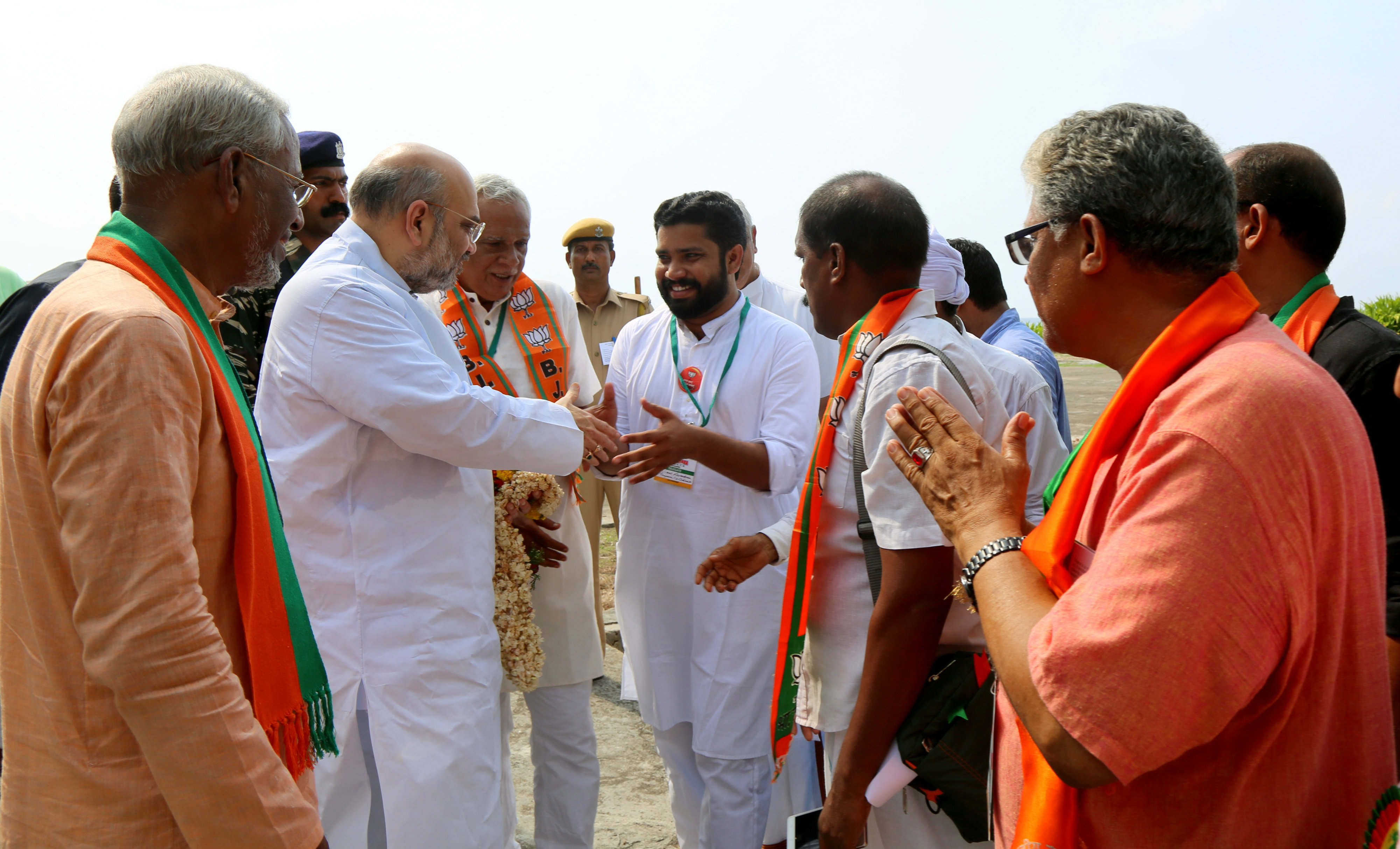 BJP National President, Shri Amit Shah addressing Booth Committee meeting and Door to Door campaign at booth no. 16 & 17 of Androth Island, Lakshadweep on 18 May 2017