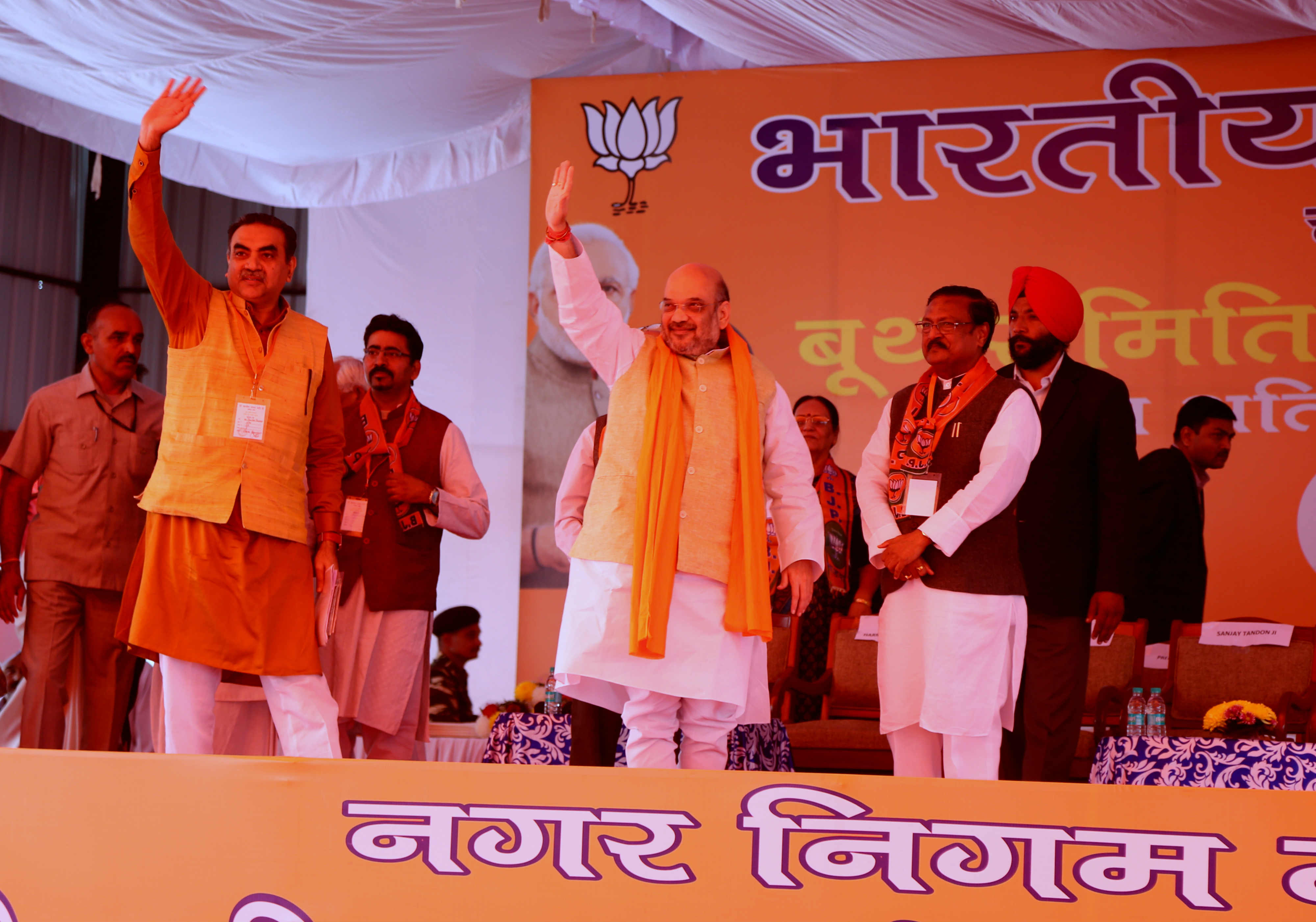 BJP National President, Shri Amit Shah addressing Booth Karyakarta Sammelan at Ramlila Ground, Sector 27, Chandigarh on November 20, 2016