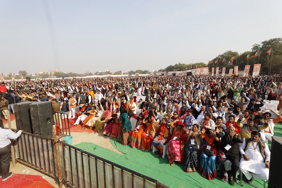  BJP National President Shri Amit Shah addressing Booth Presidents Sammelan of Kanpur-Bundelkhand region in Kanpur (Uttar Pradesh)