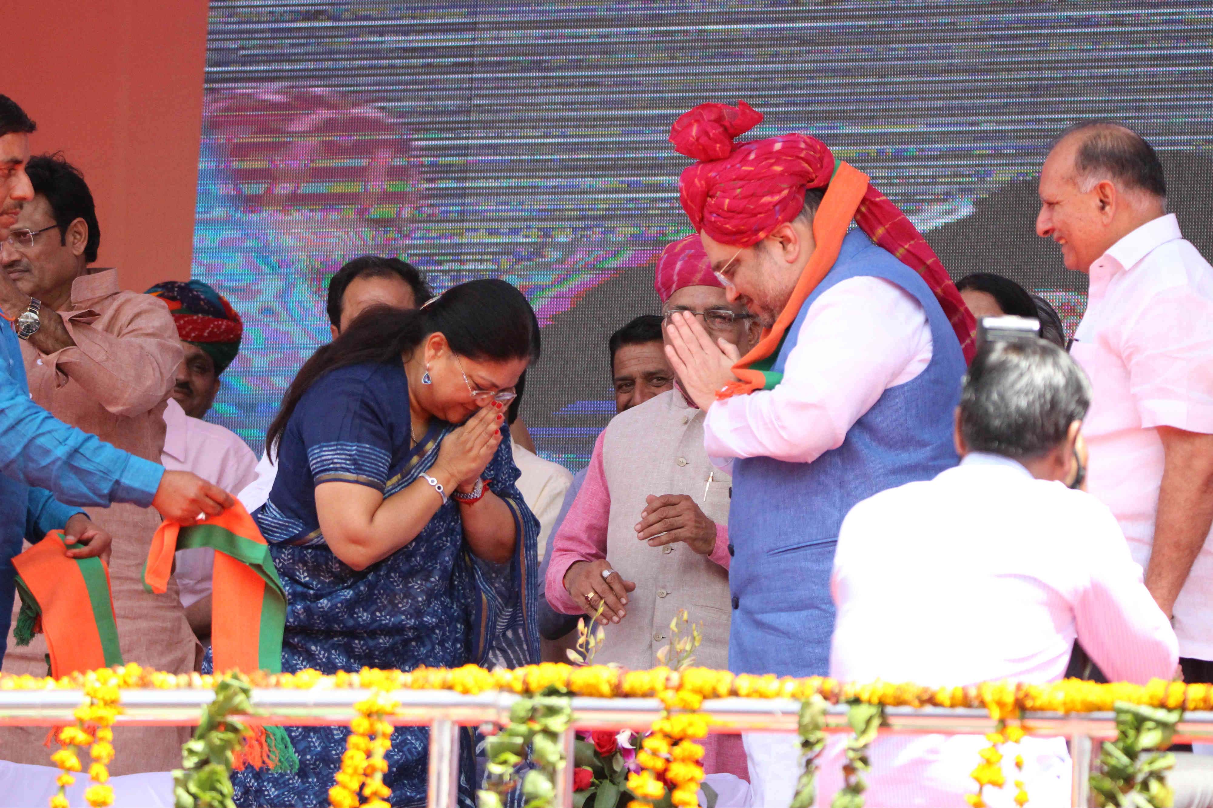 BJP National President Shri Amit Shah addressing "Karyakarta Samagam" at Amrood wala Bagh, Jaipur (Rajasthan) on April 25, 2015