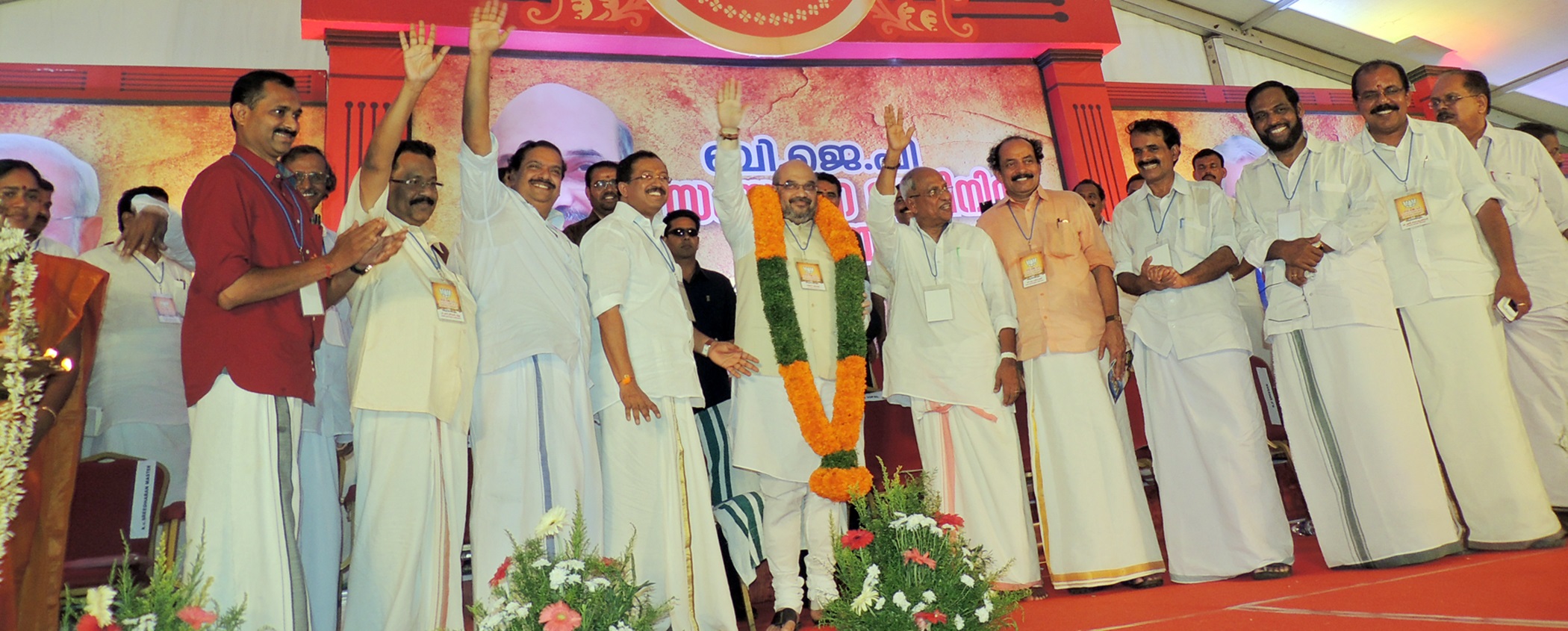 BJP National President, Shri Amit Shah addressing Karyakarta Sammelan at Kovalam Bypass junction Thiruvallam (Kerala) on September 1, 2014